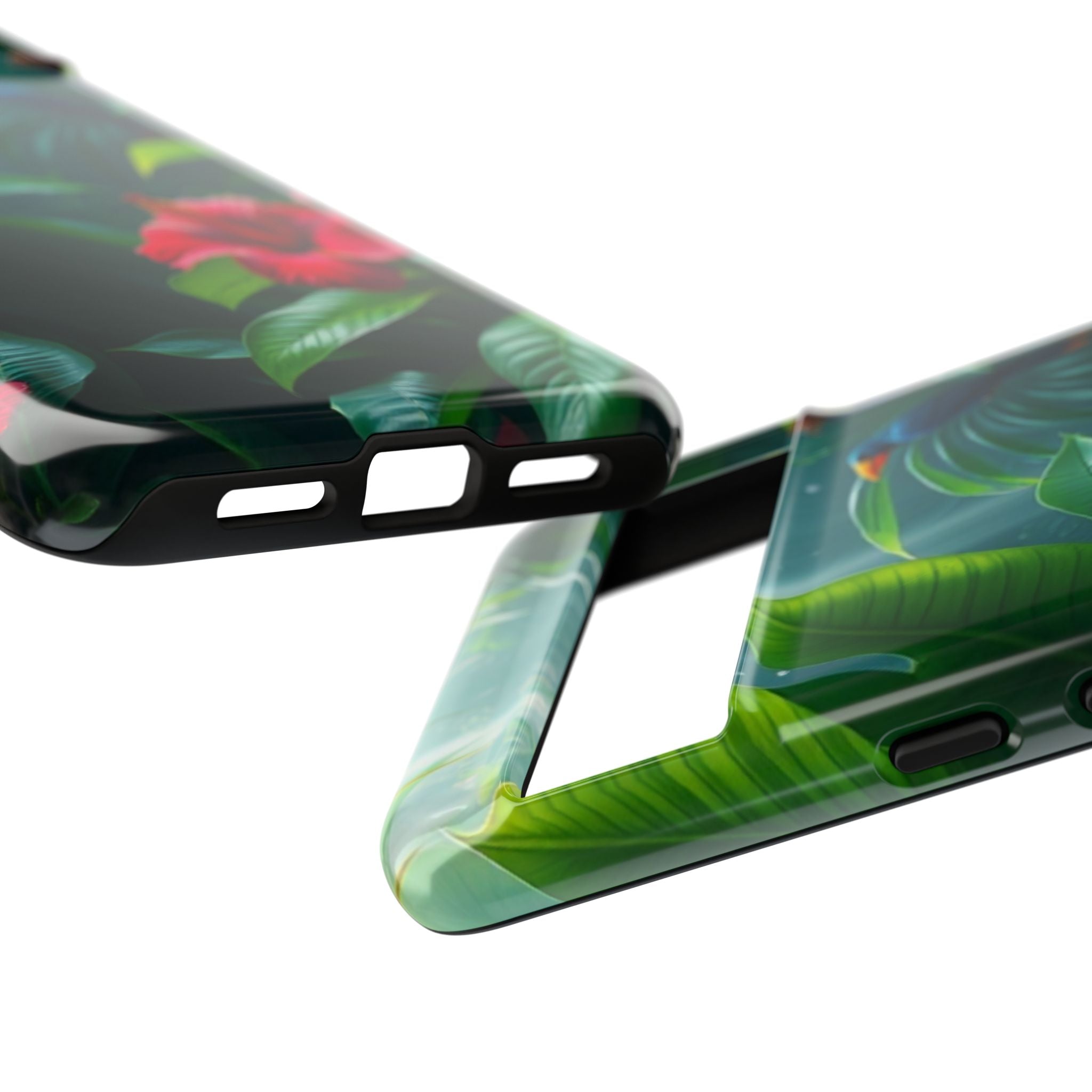 Android OR iPhone Compatible Cases - Tropical Flower & Bird Design - Unique Tough Cases