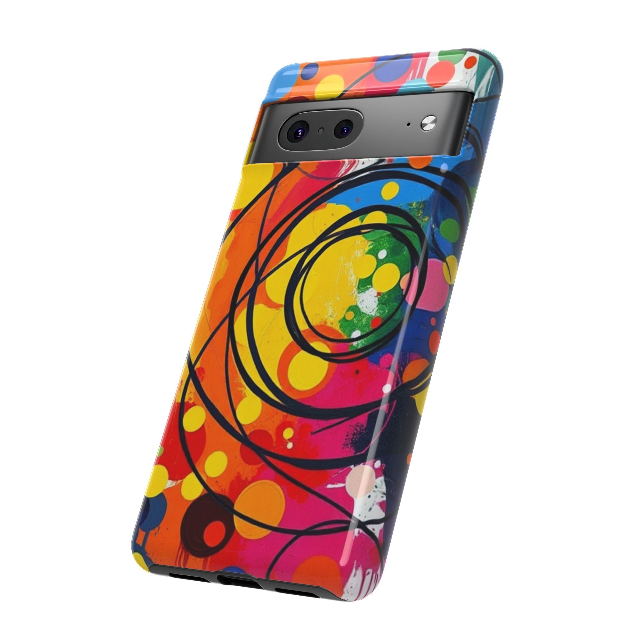 Colorful Abstract Rainbow Swirl Art Tough Case For Android & iPhone