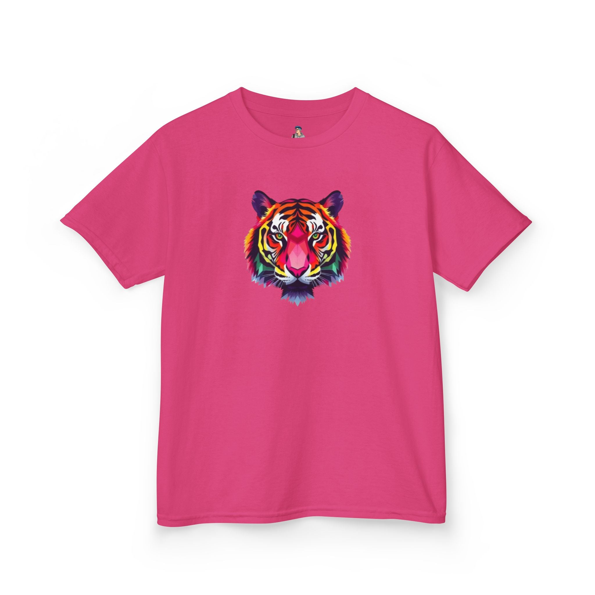 Colorful Fractal Tiger Kids Heavy Cotton Tee