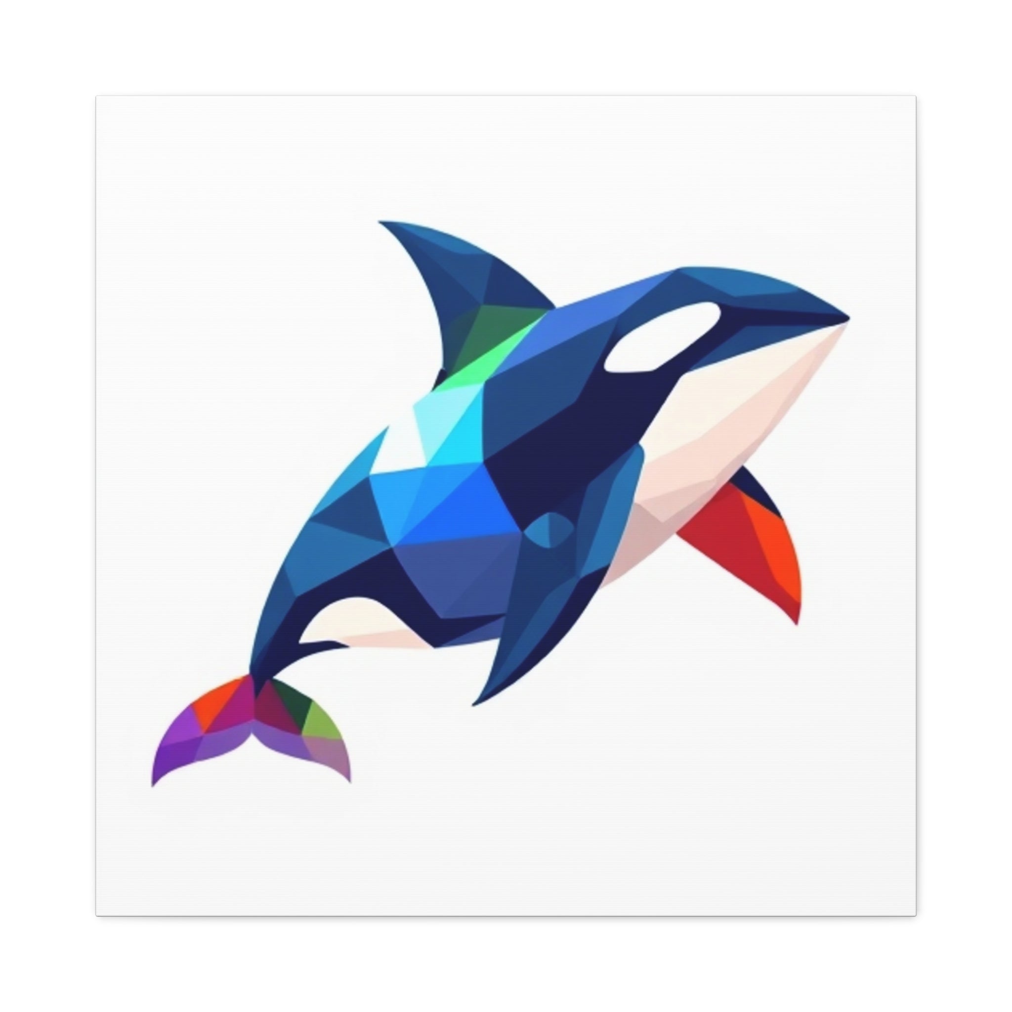 Colorful Orca Whale Canvas Art - Stretched Matte Wall Decor