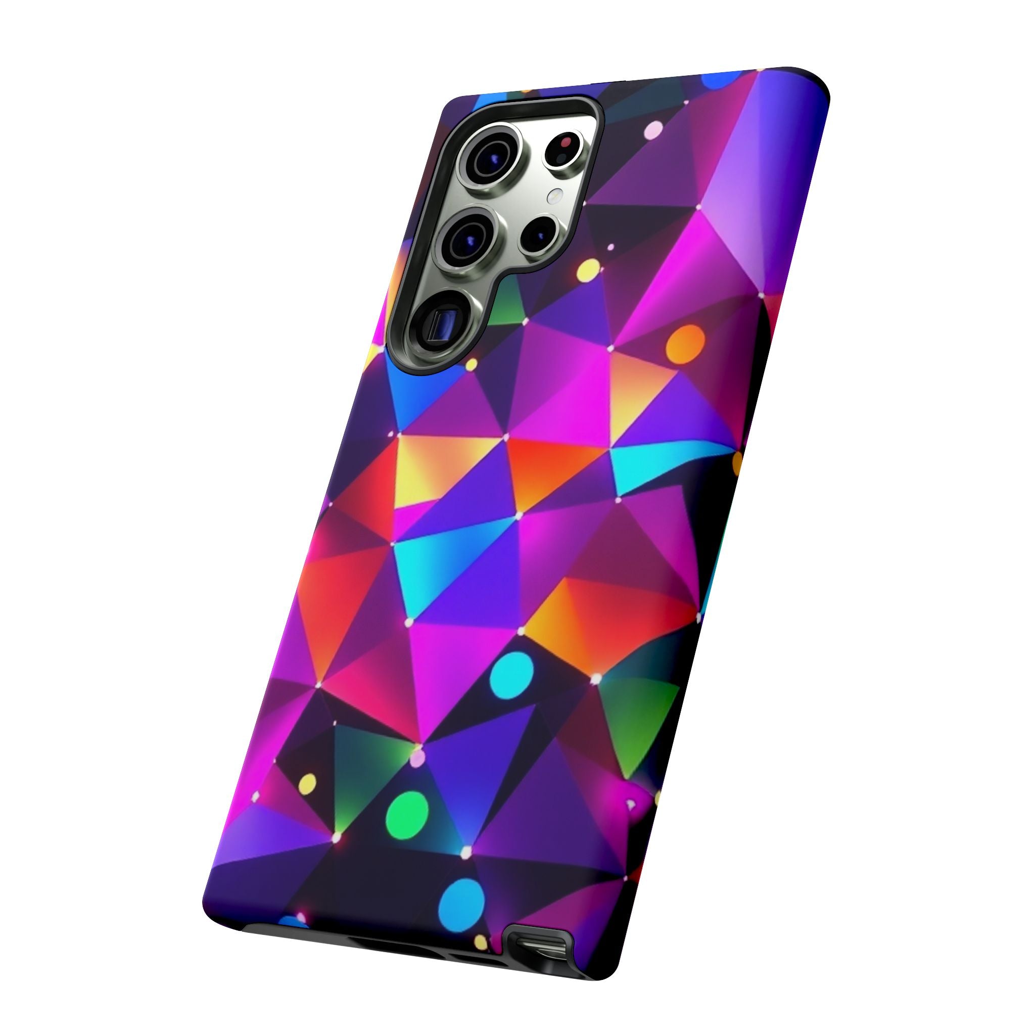 Android OR iPhone Compatible Cases - Colorful Angles Design - Unique Tough Cases