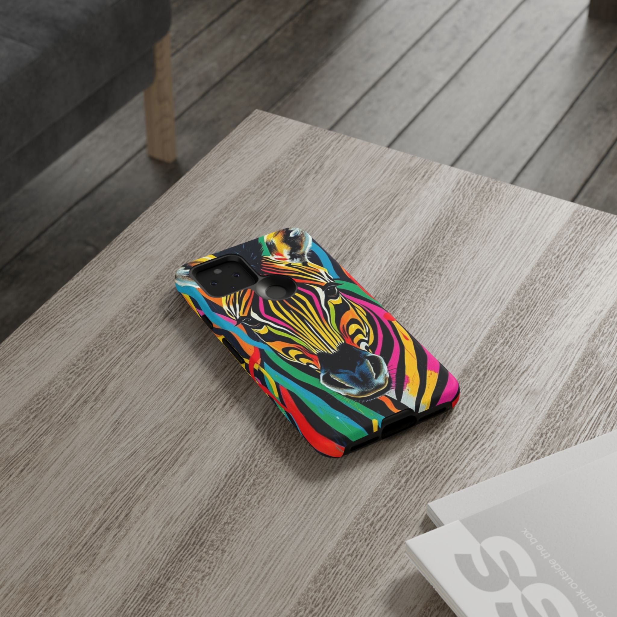 Android OR iPhone Compatible Cases - Rainbow Zebra Design - Unique Tough Cases