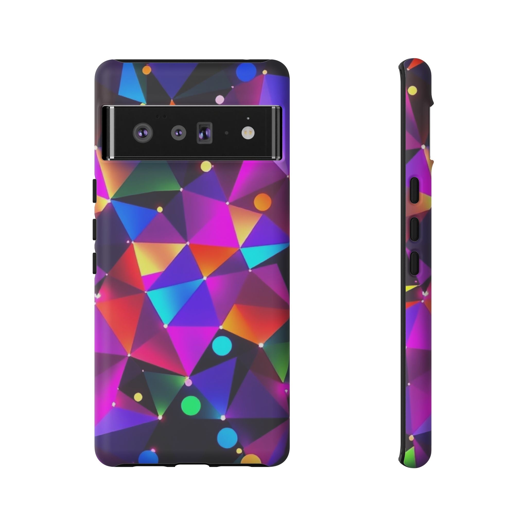 Android OR iPhone Compatible Cases - Colorful Angles Design - Unique Tough Cases