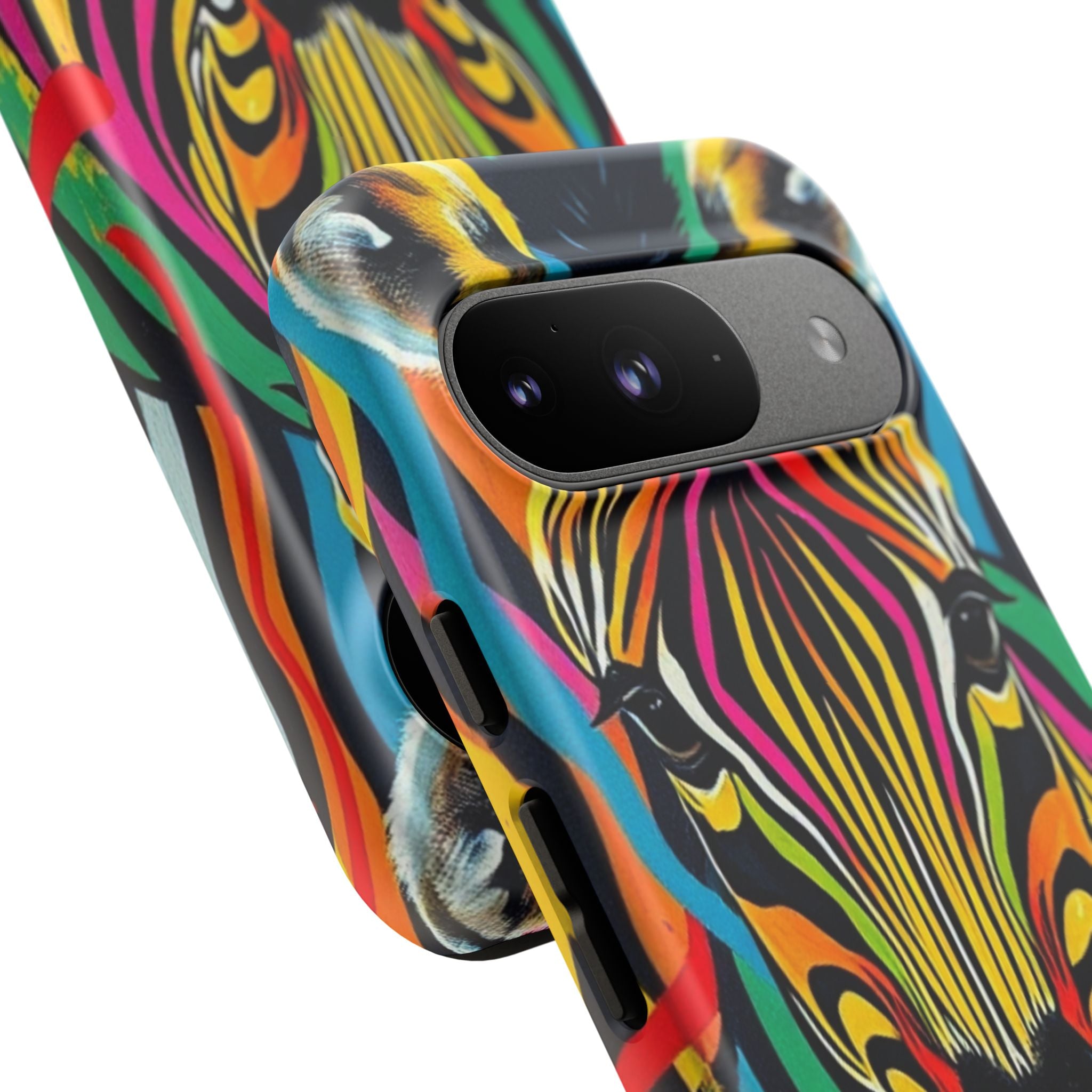 Android OR iPhone Compatible Cases - Rainbow Zebra Design - Unique Tough Cases