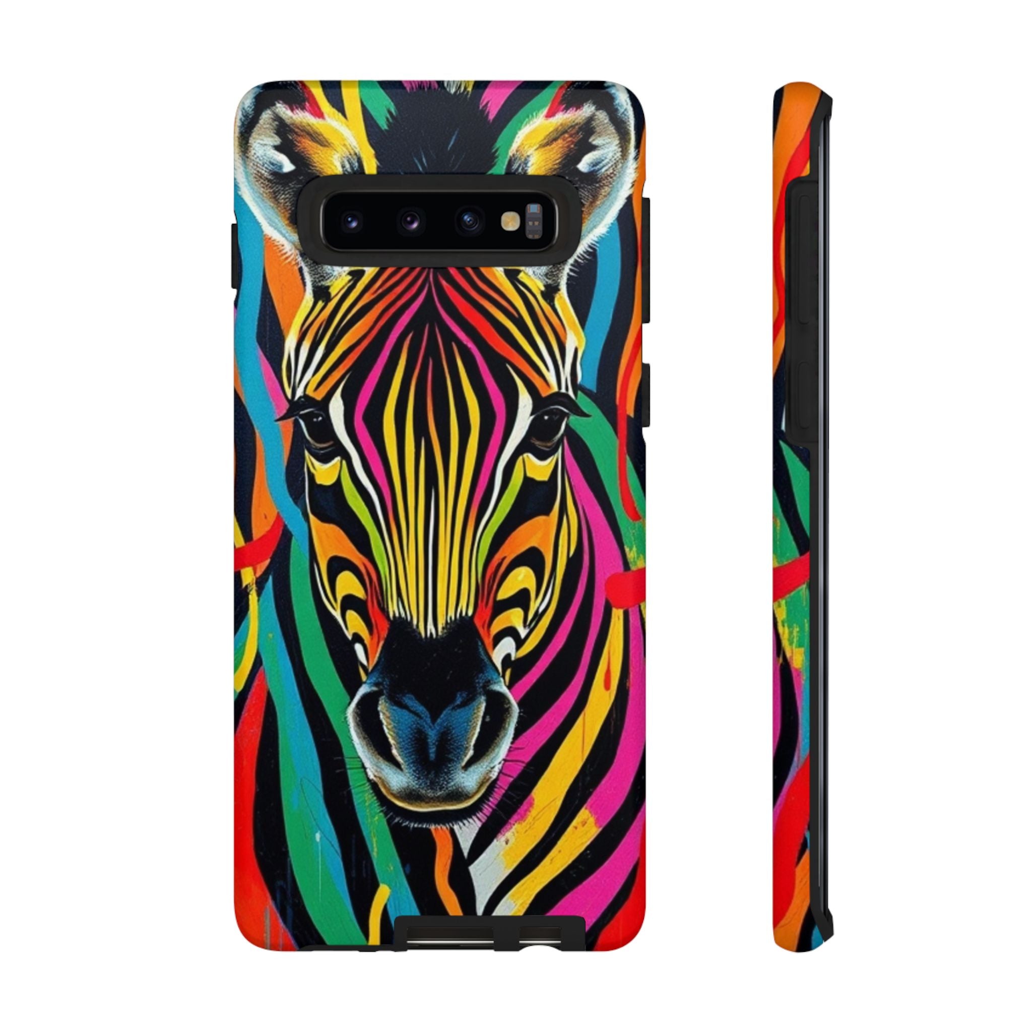 Android OR iPhone Compatible Cases - Rainbow Zebra Design - Unique Tough Cases