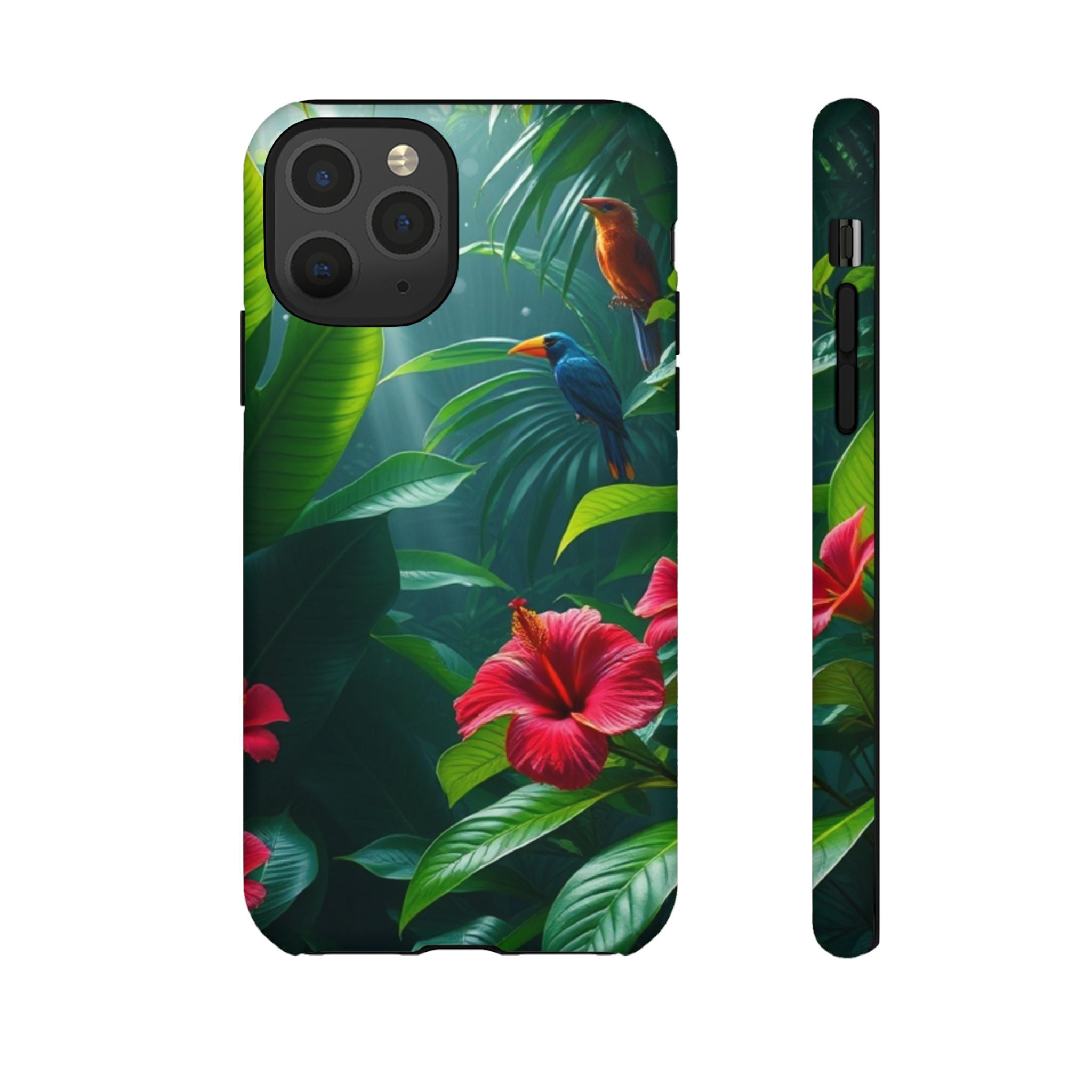 Android OR iPhone Compatible Cases - Tropical Flower & Bird Design - Unique Tough Cases