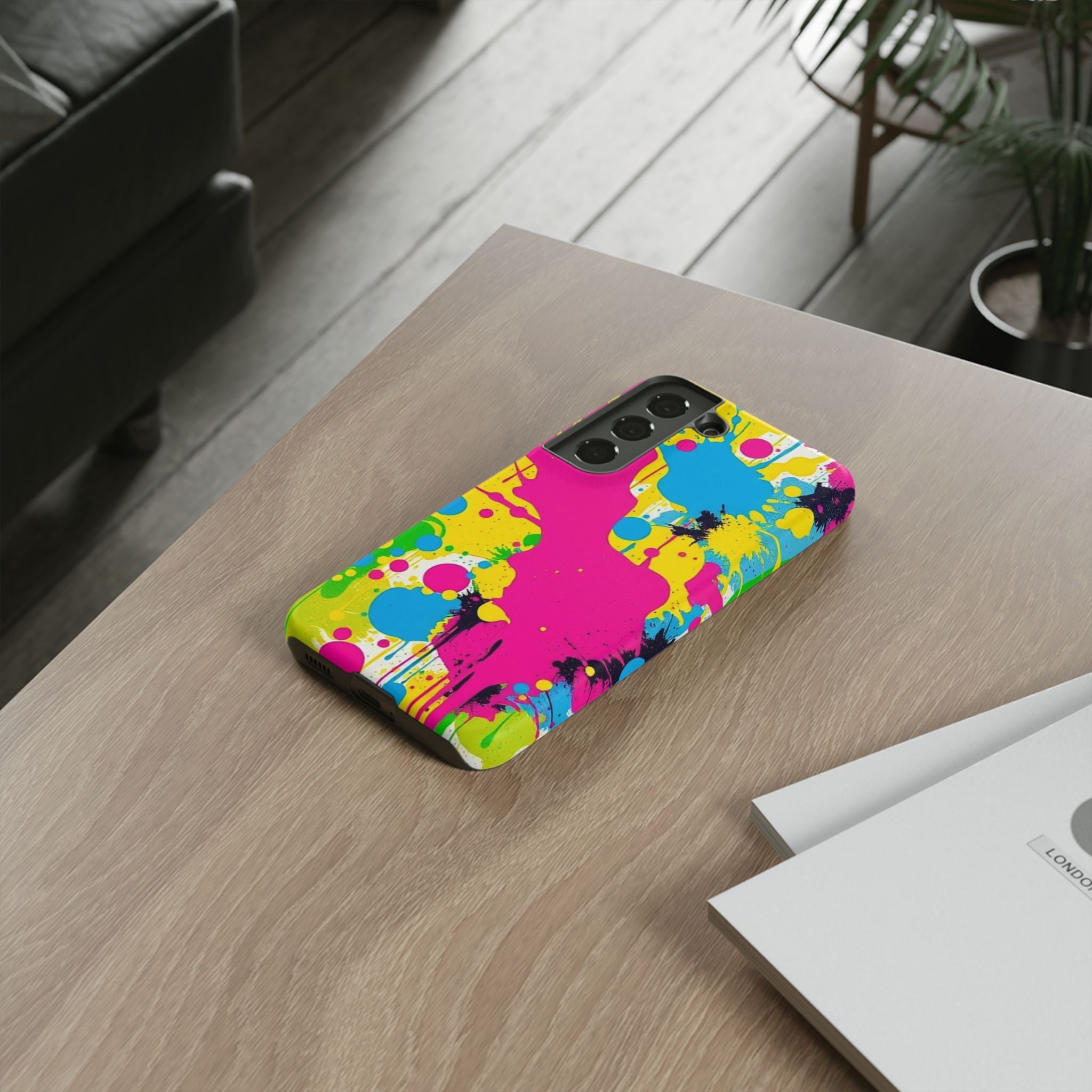 Android OR iPhone Compatible Cases - Crazy Retro Color Splash Design - Unique Tough Cases