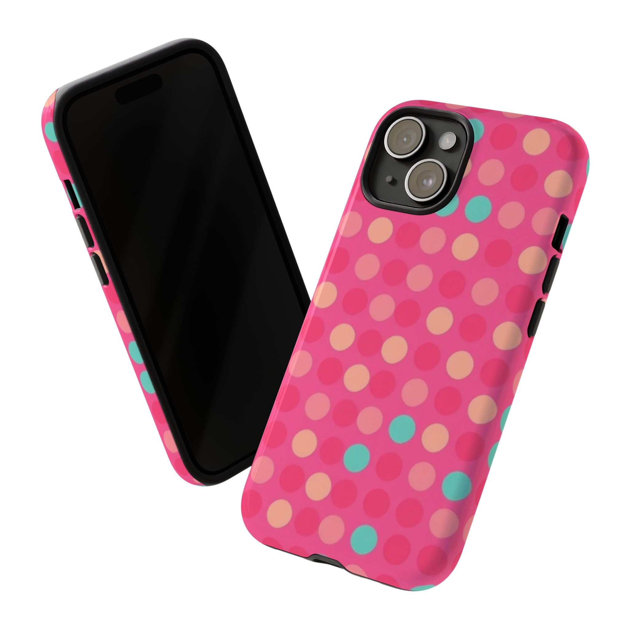 Android OR iPhone Protective Cases - Retro Polka Dots Pattern Tough Case