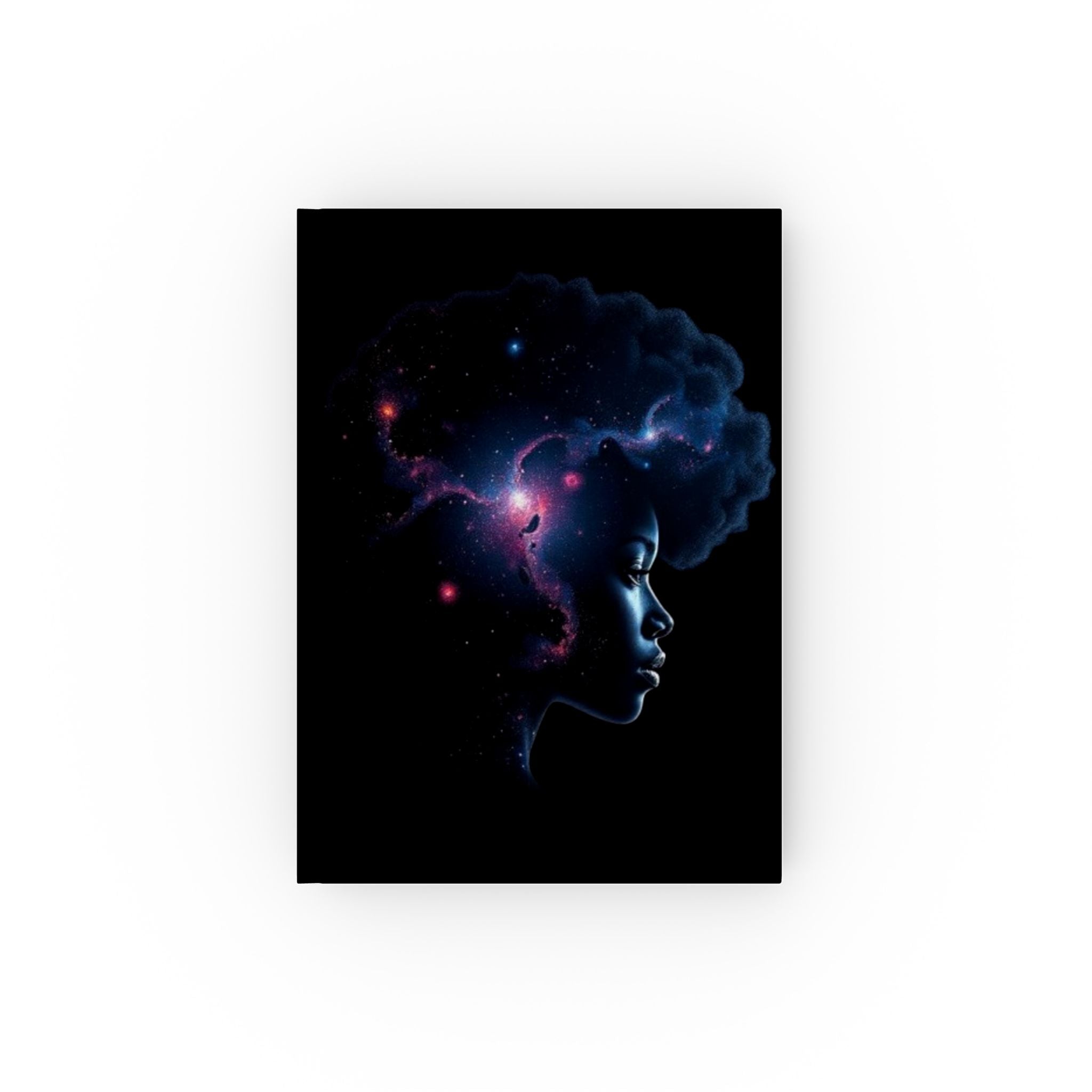Black Universe Silhouette Female- Hard Backed Journal - Perfect for Gifts, Journaling, and Celebrations