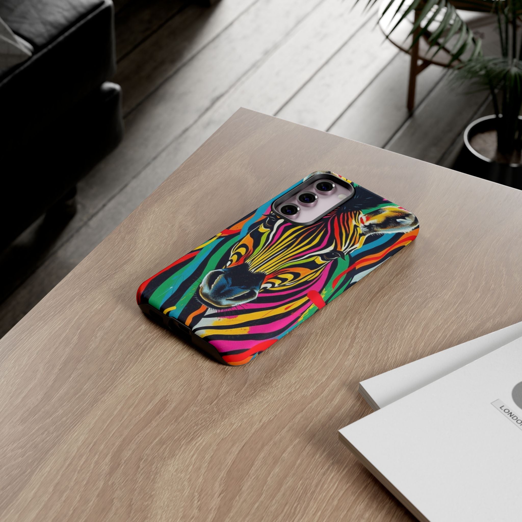Android OR iPhone Compatible Cases - Rainbow Zebra Design - Unique Tough Cases