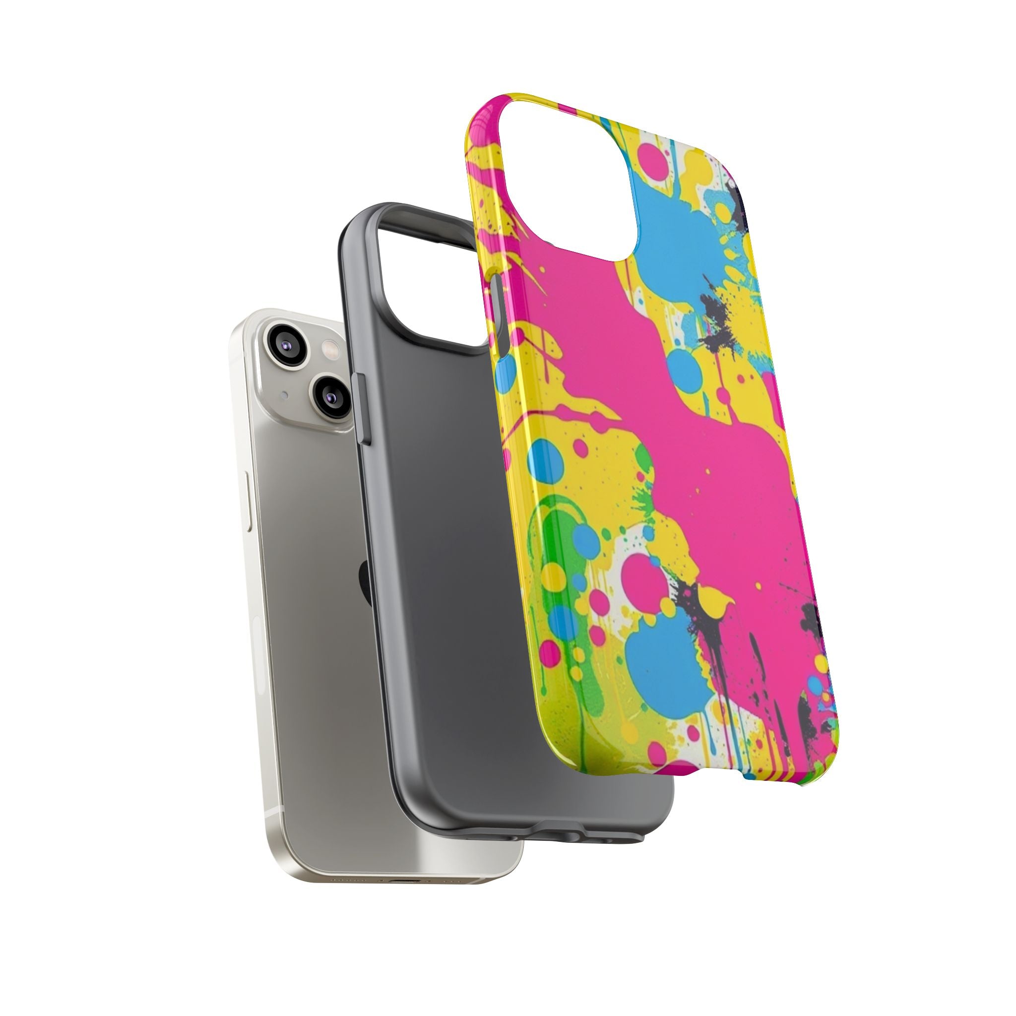 Android OR iPhone Compatible Cases - Crazy Retro Color Splash Design - Unique Tough Cases