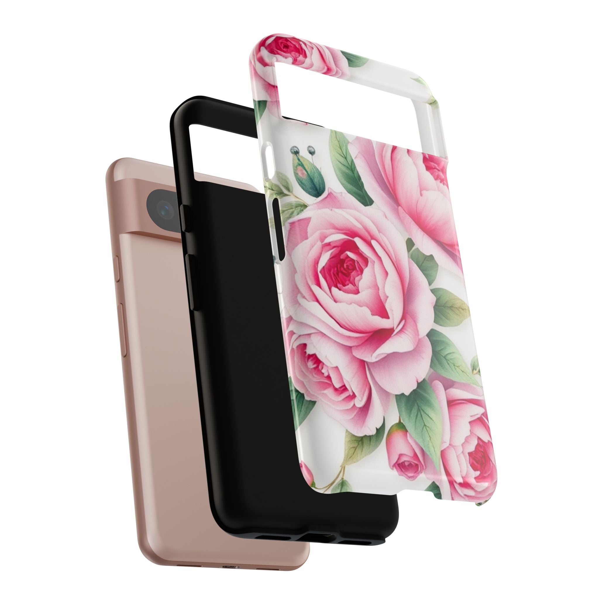 Android OR iPhone Compatible Cases - Pink Flower Design - Unique Tough Cases