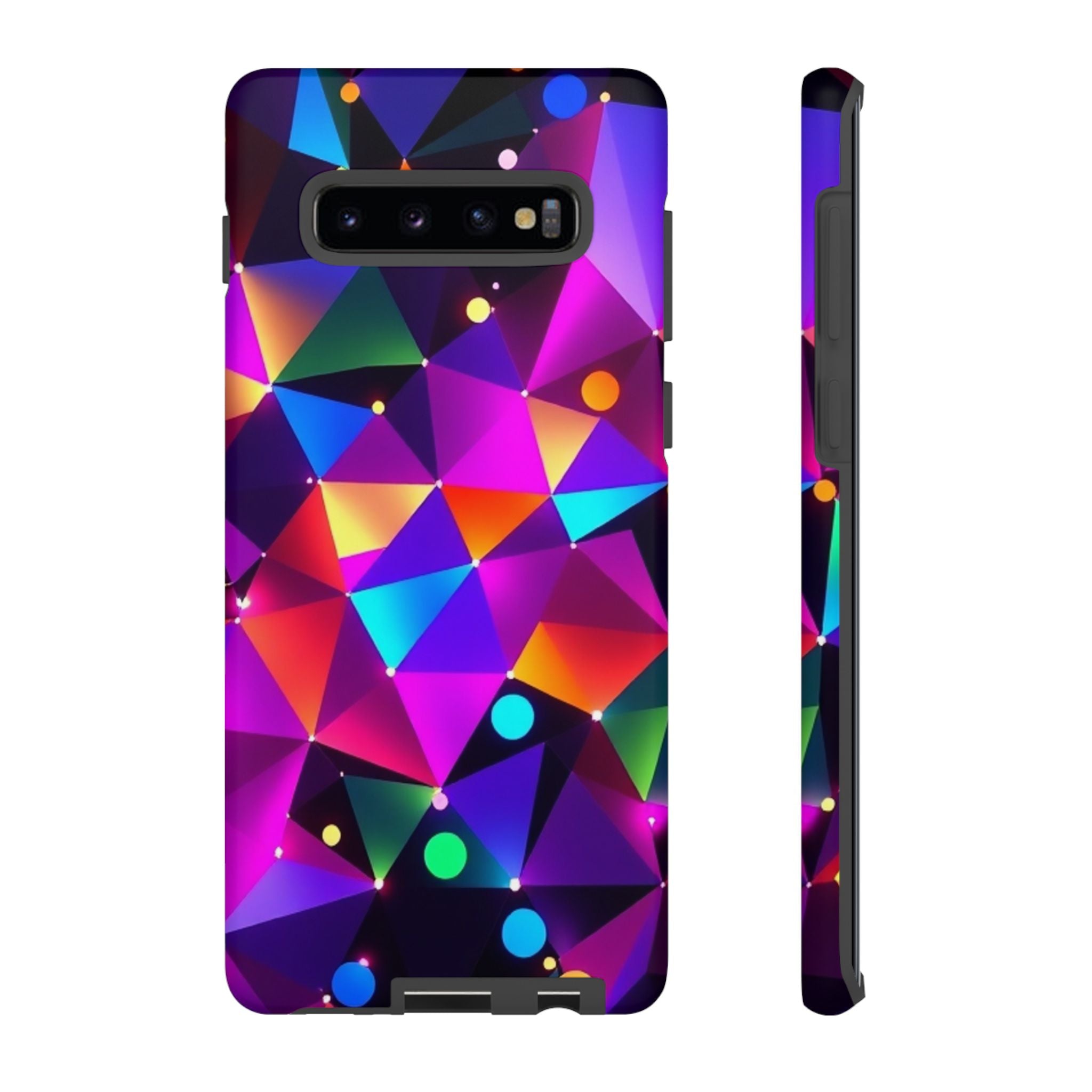 Android OR iPhone Compatible Cases - Colorful Angles Design - Unique Tough Cases