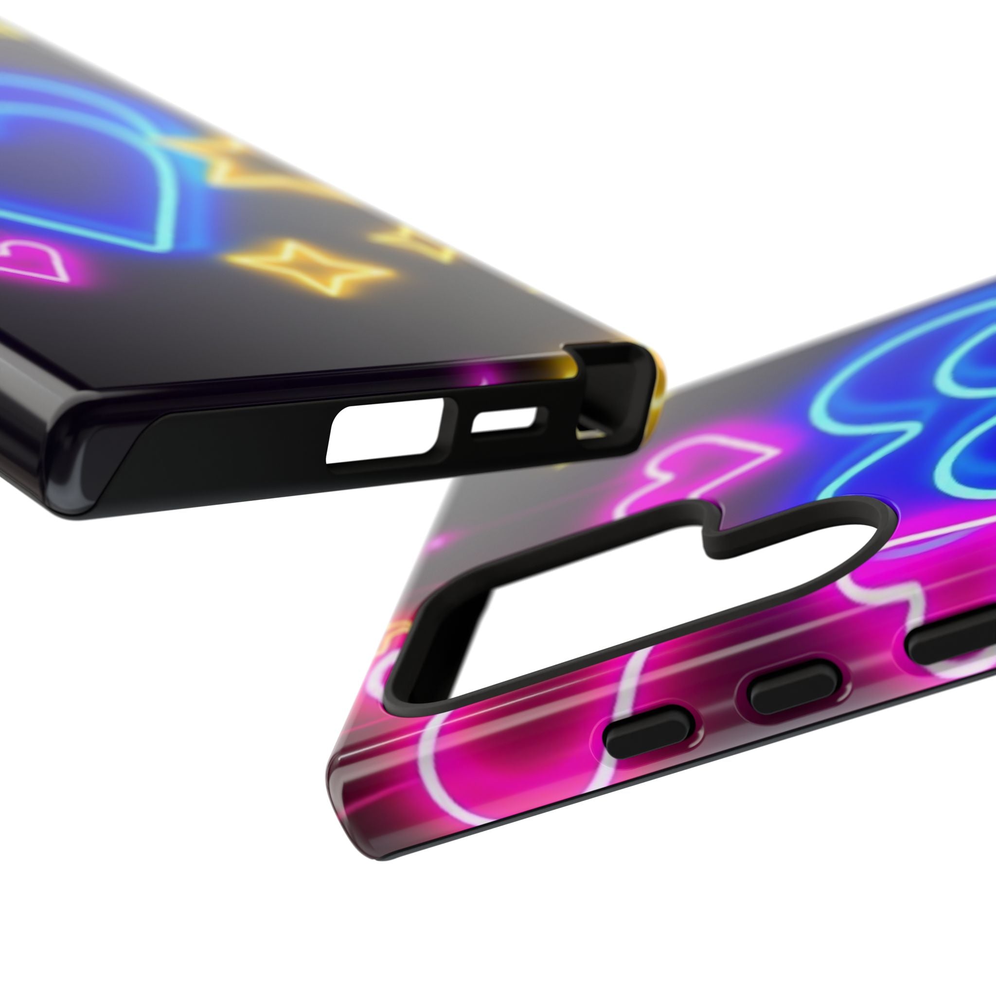 Android OR iPhone Compatible Cases - Neon Love Design - Unique Tough Cases