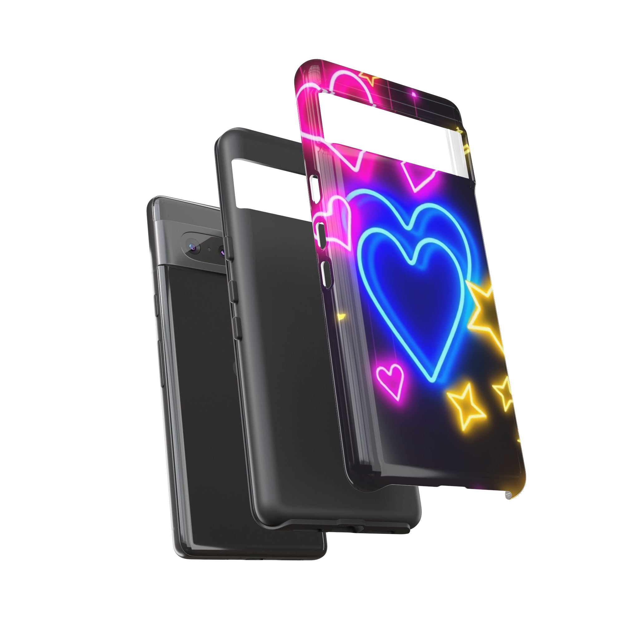 Android OR iPhone Compatible Cases - Neon Love Design - Unique Tough Cases