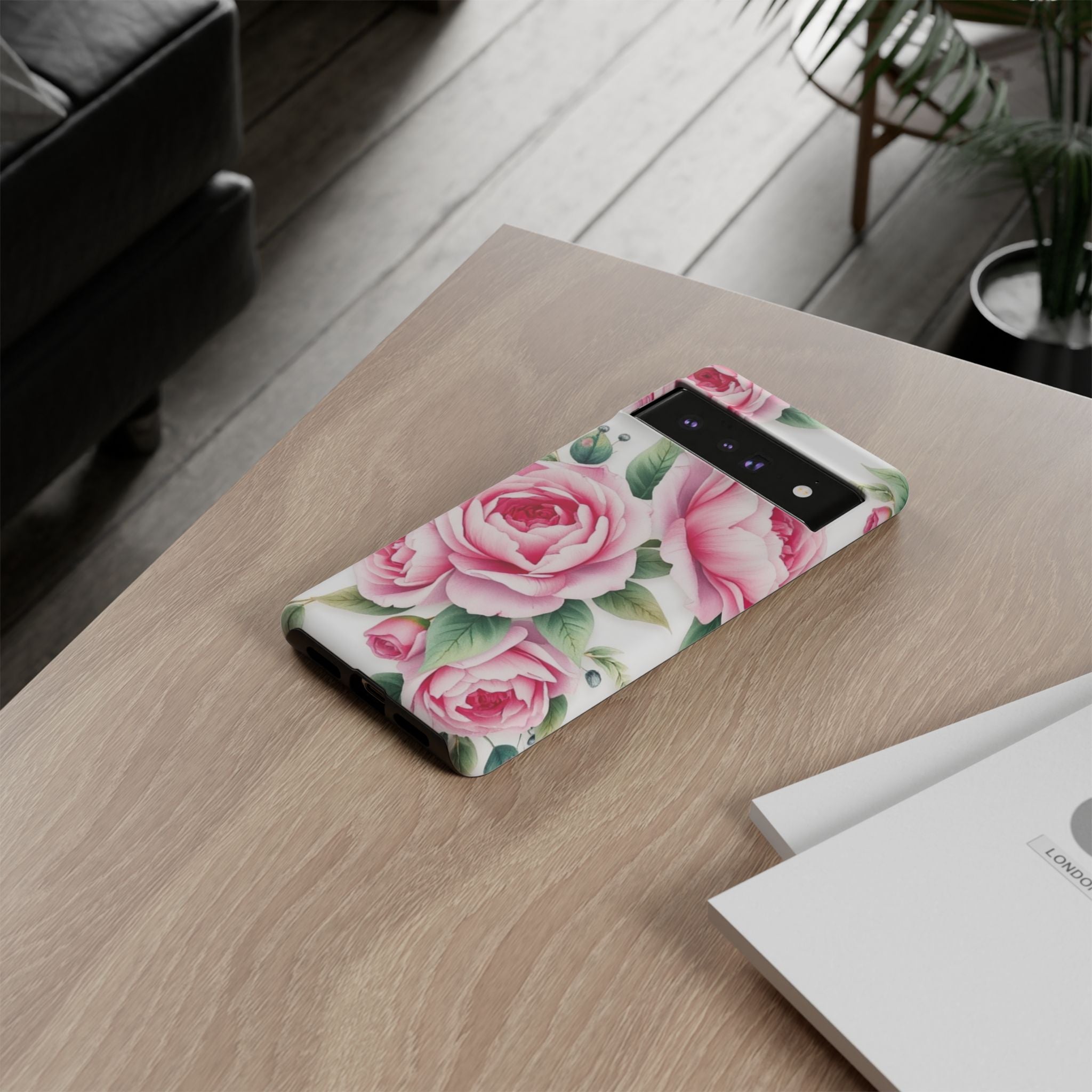 Android OR iPhone Compatible Cases - Pink Flower Design - Unique Tough Cases