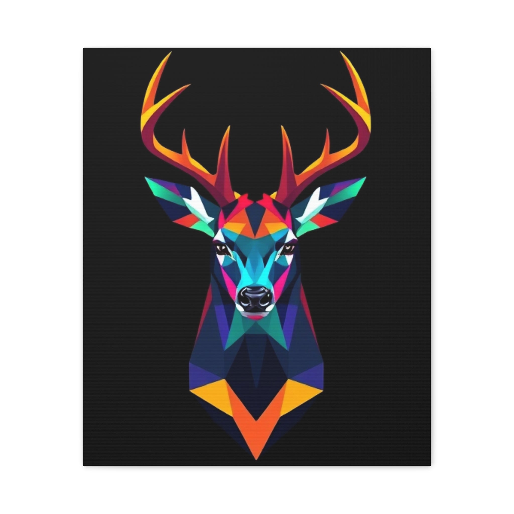 Colorful Geometric Deer Canvas Art - Vibrant Wall Decor for Nature Lovers