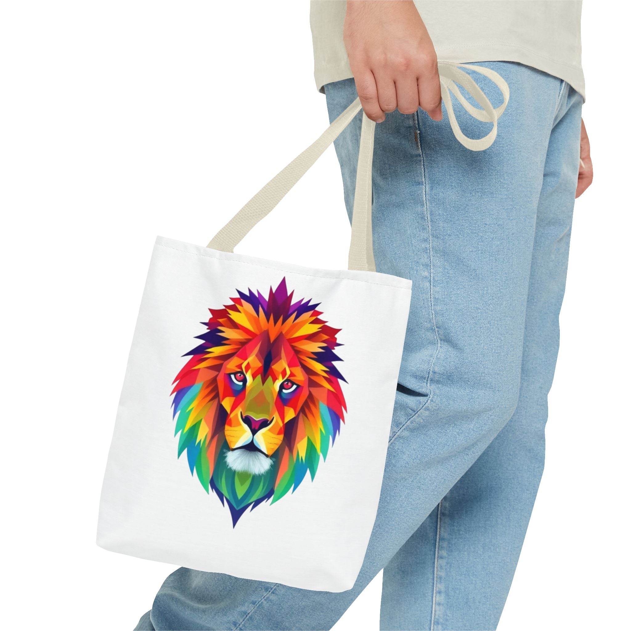 Colorful Fractal Lion Design - Tote Bag