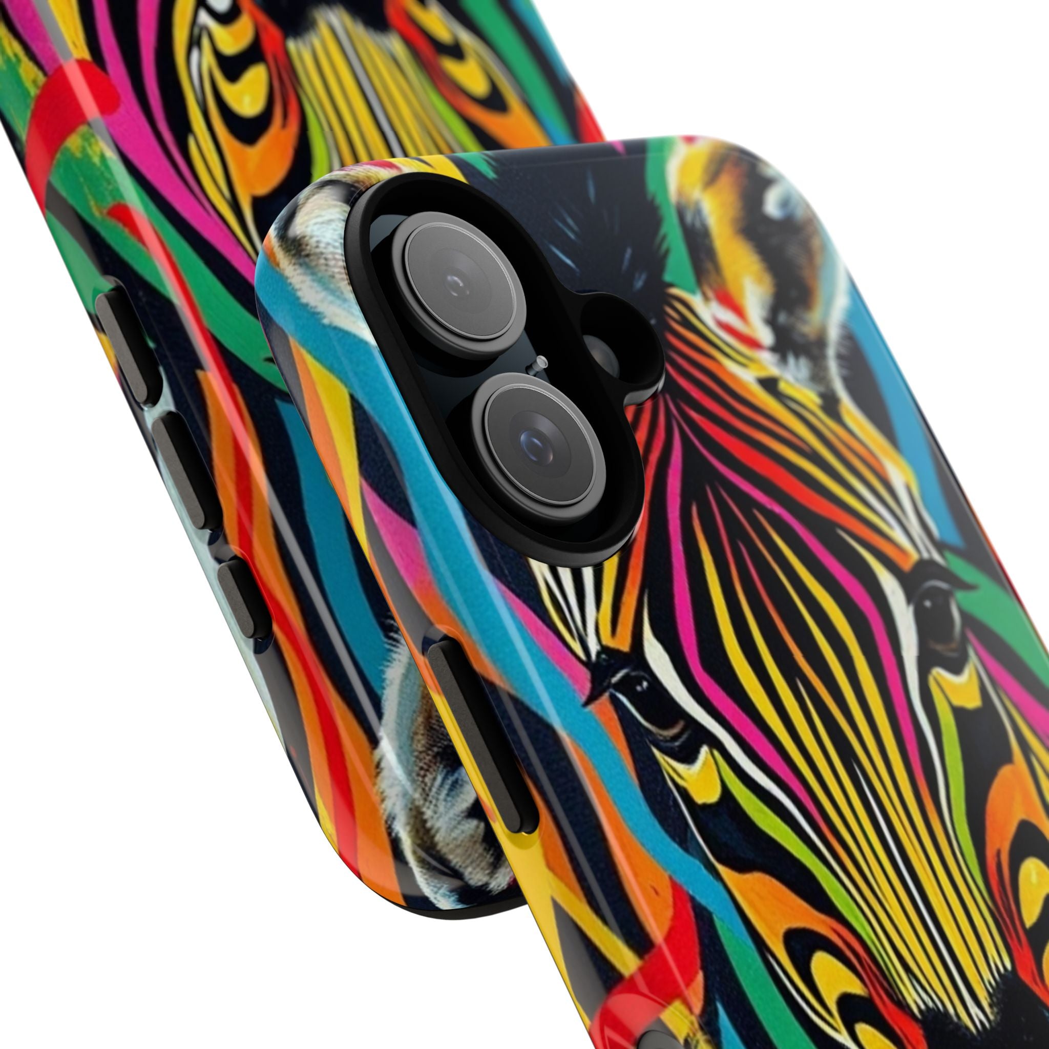 Android OR iPhone Compatible Cases - Rainbow Zebra Design - Unique Tough Cases