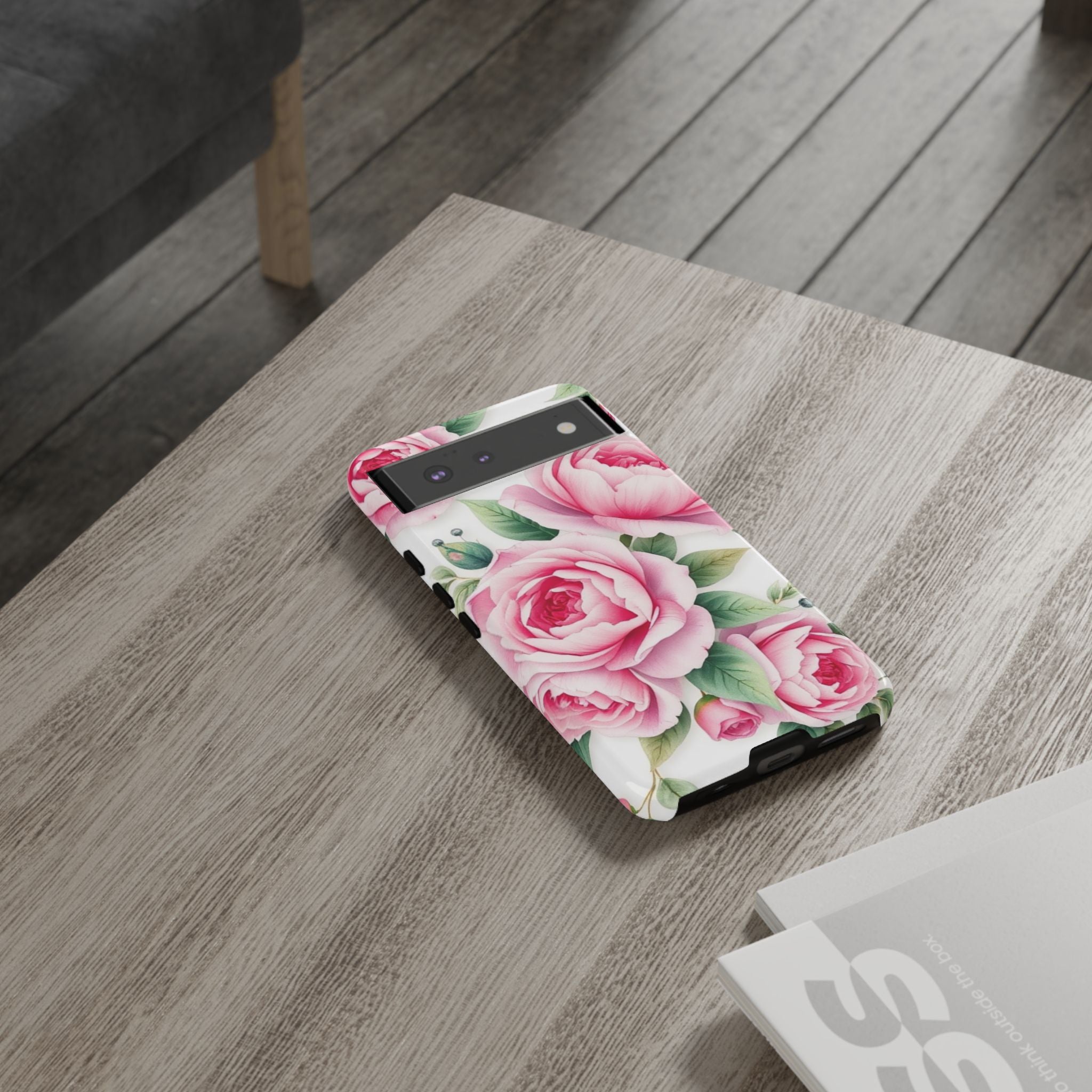 Android OR iPhone Compatible Cases - Pink Flower Design - Unique Tough Cases