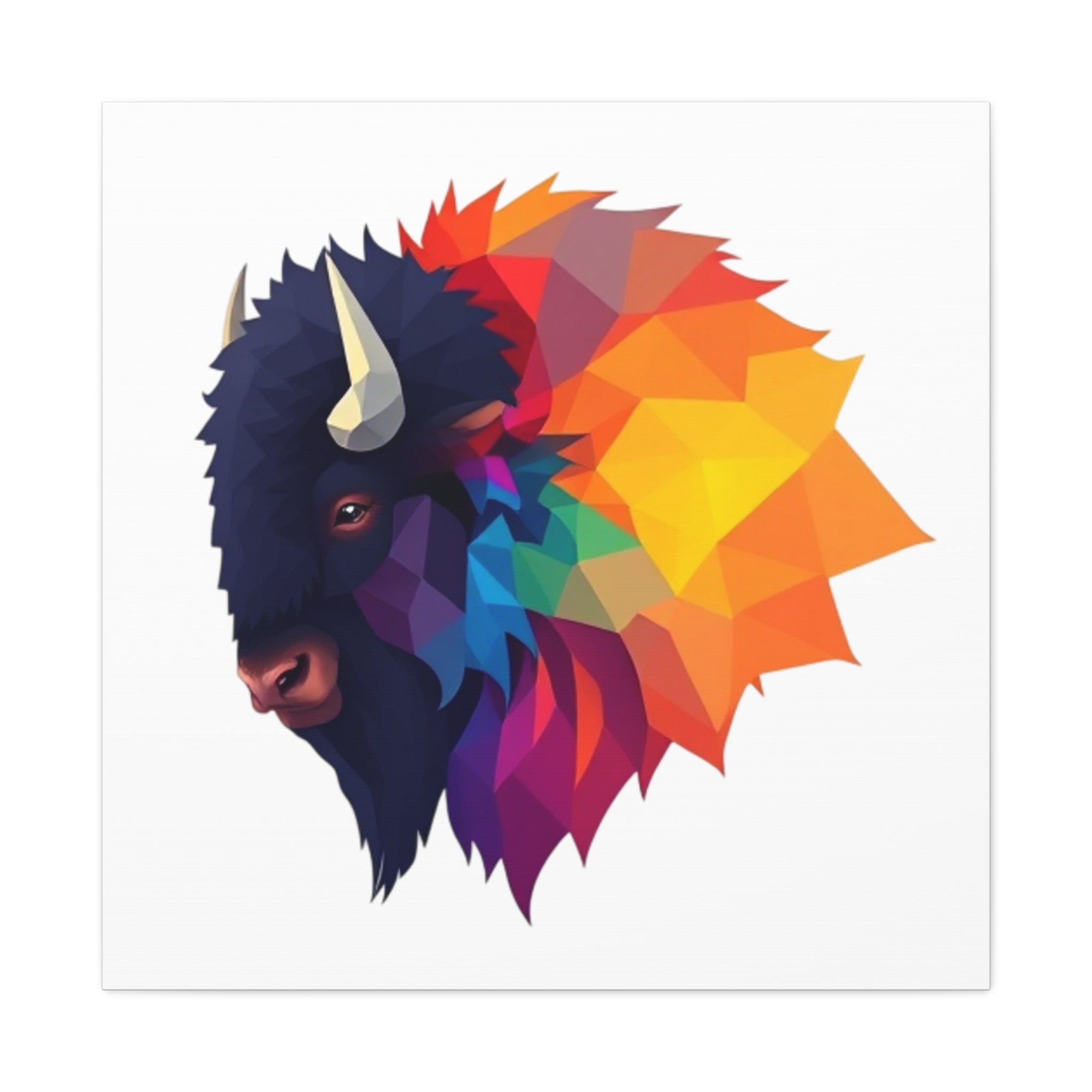 Colorful Buffalo Wall Art Canvas - Vibrant Animal Decor for Home & Office
