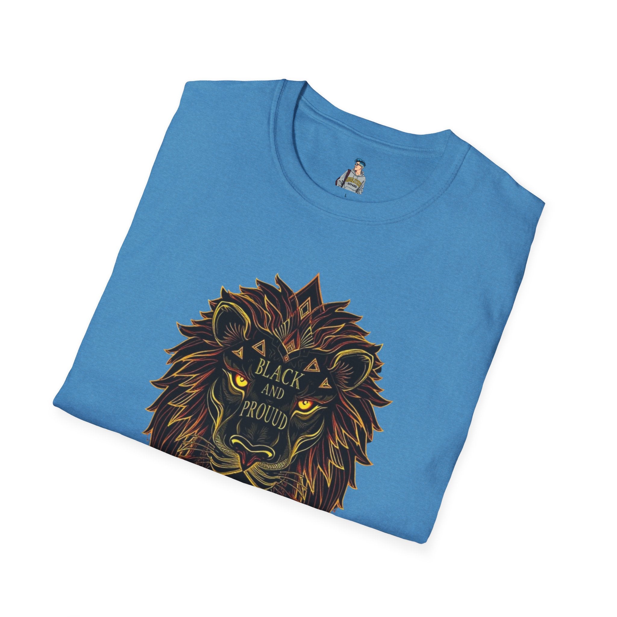 Black & Proud Lion Softstyle T-Shirt - Unisex Graphic Tee