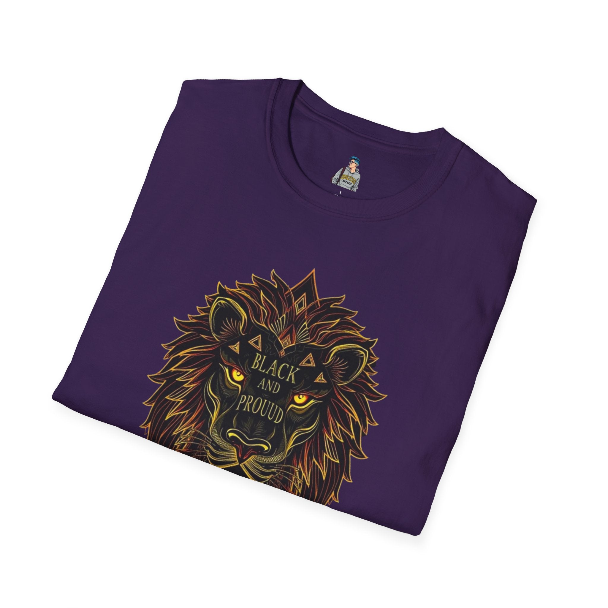 Black & Proud Lion Softstyle T-Shirt - Unisex Graphic Tee