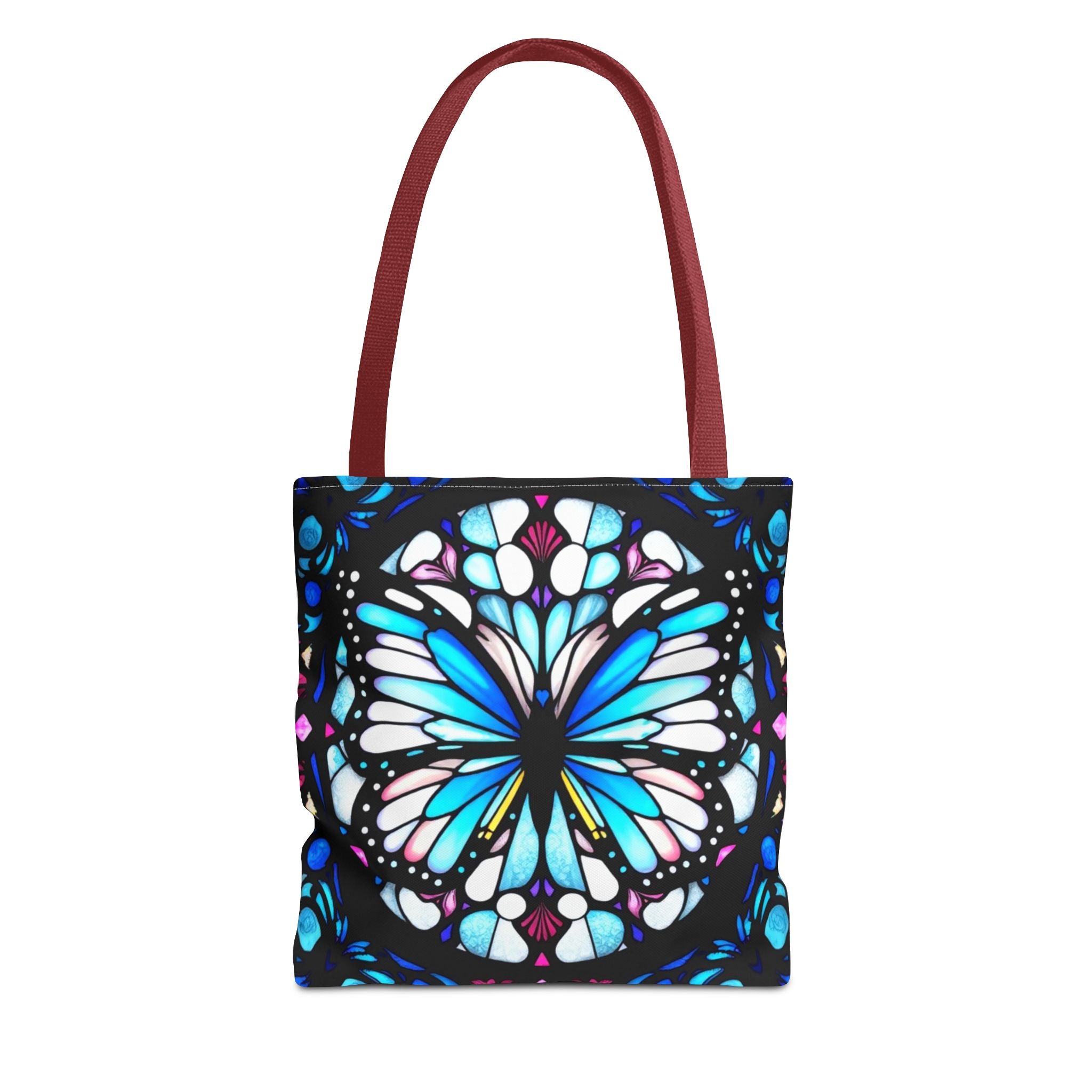 Colorful Butterfly Stained Glass Design Tote Bag