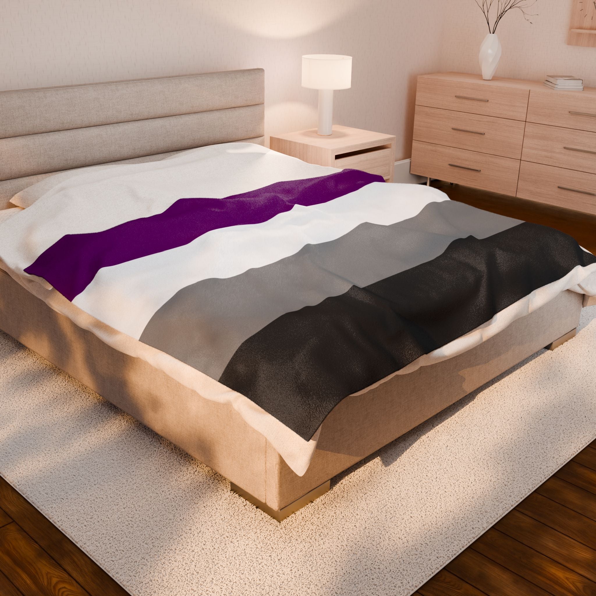 Asexual Pride Flag Velveteen Plush Blanket