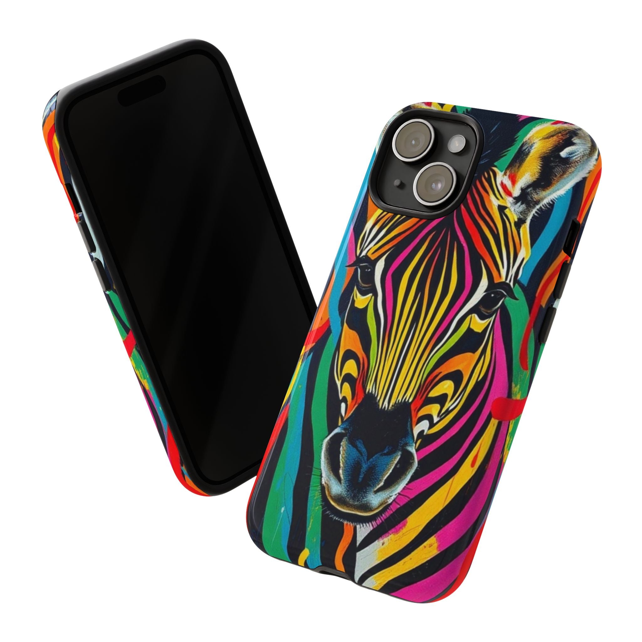 Android OR iPhone Compatible Cases - Rainbow Zebra Design - Unique Tough Cases