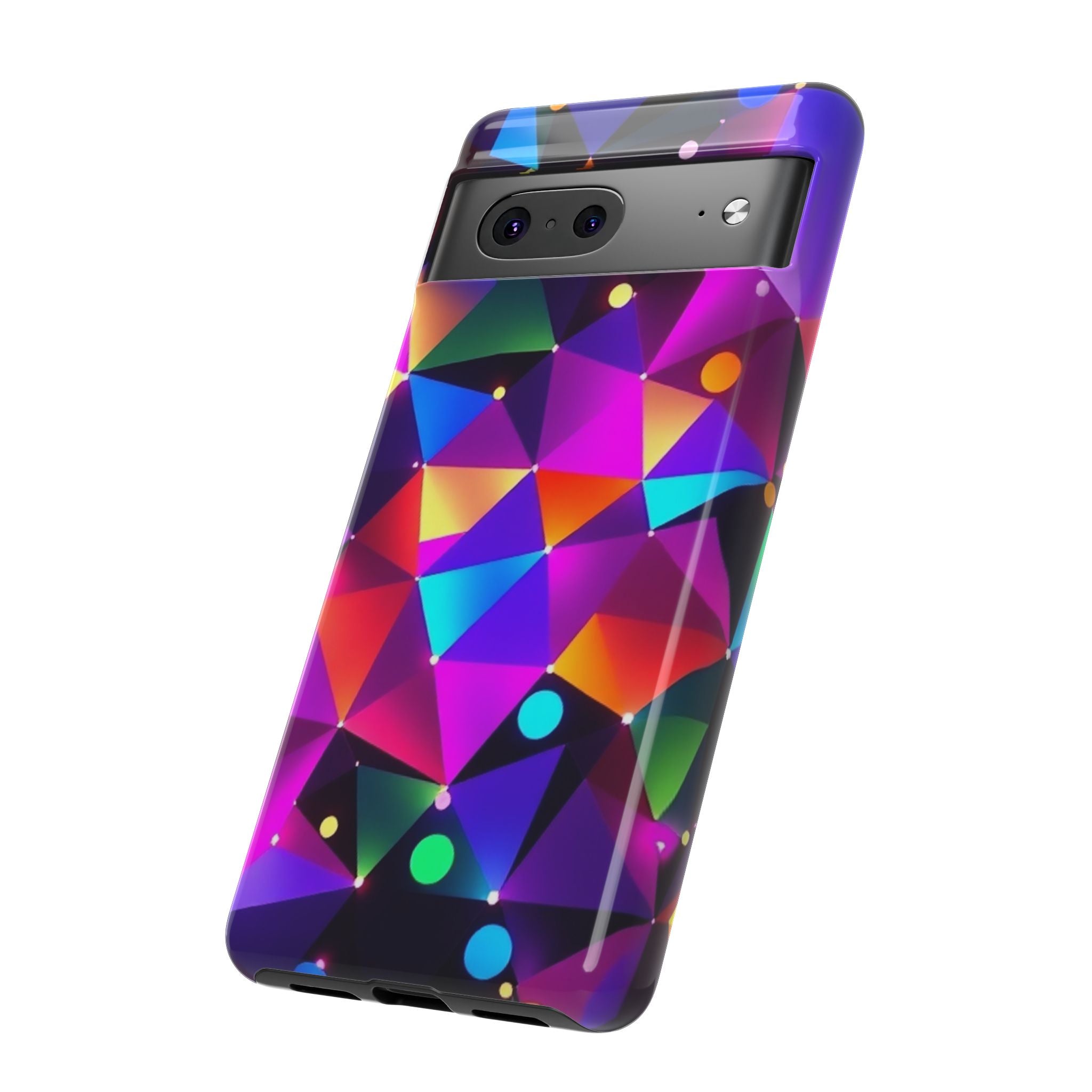 Android OR iPhone Compatible Cases - Colorful Angles Design - Unique Tough Cases