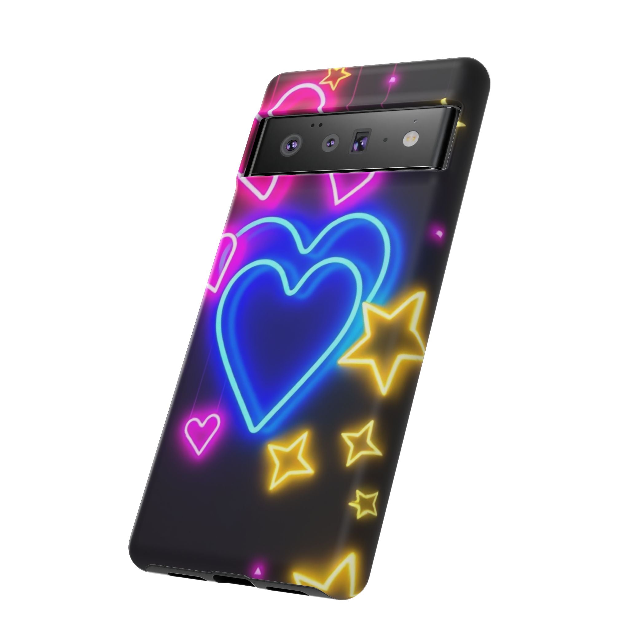 Android OR iPhone Compatible Cases - Neon Love Design - Unique Tough Cases