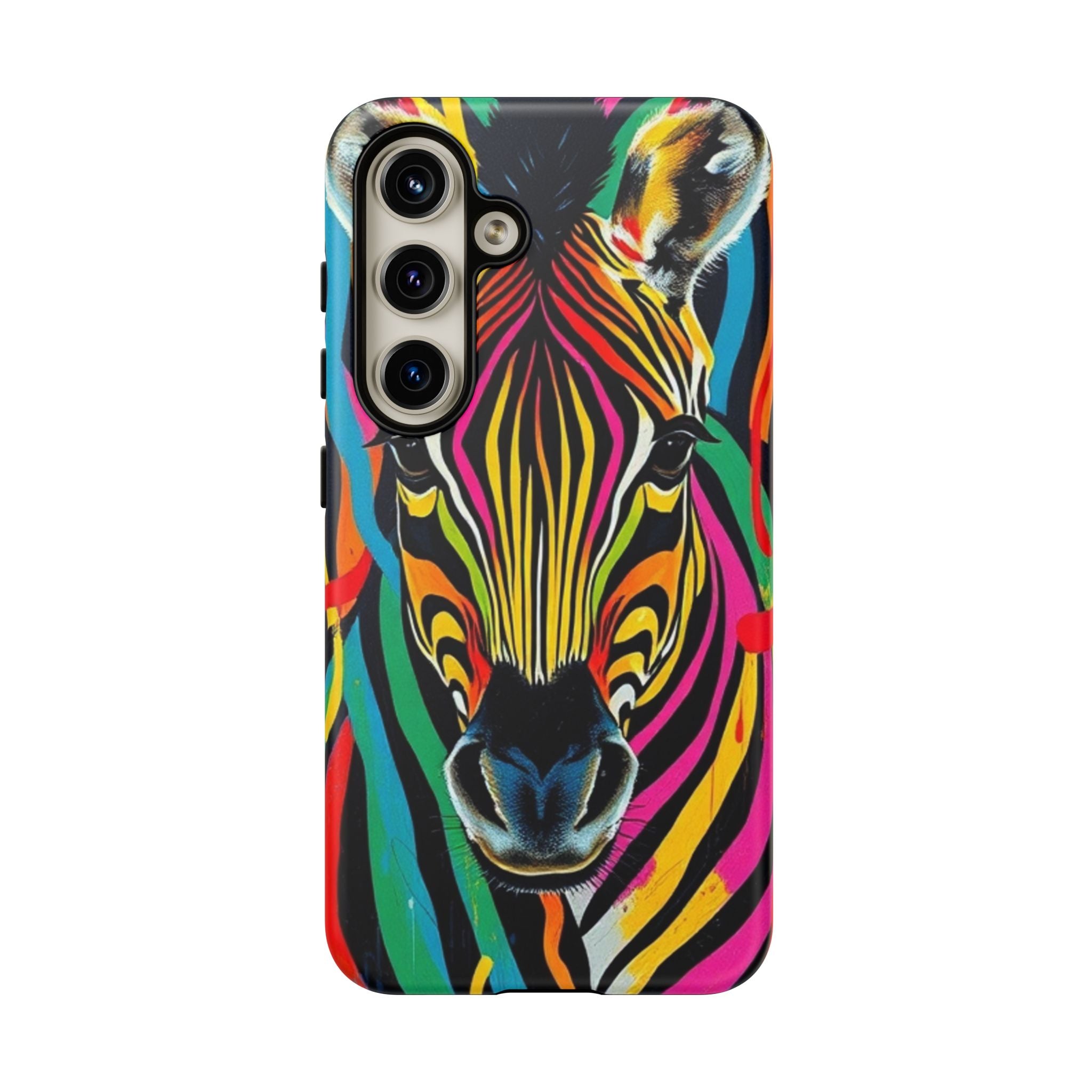 Android OR iPhone Compatible Cases - Rainbow Zebra Design - Unique Tough Cases