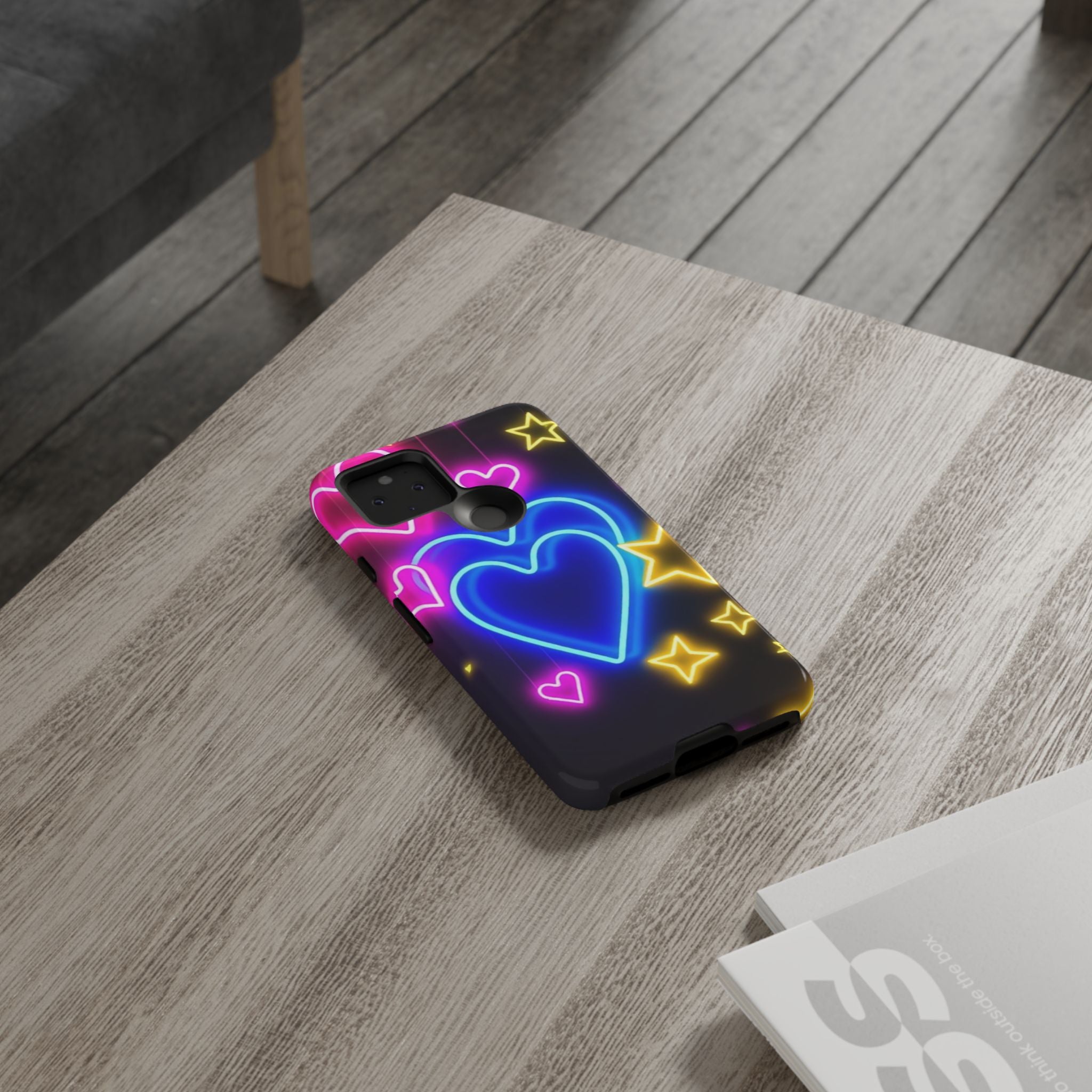 Android OR iPhone Compatible Cases - Neon Love Design - Unique Tough Cases