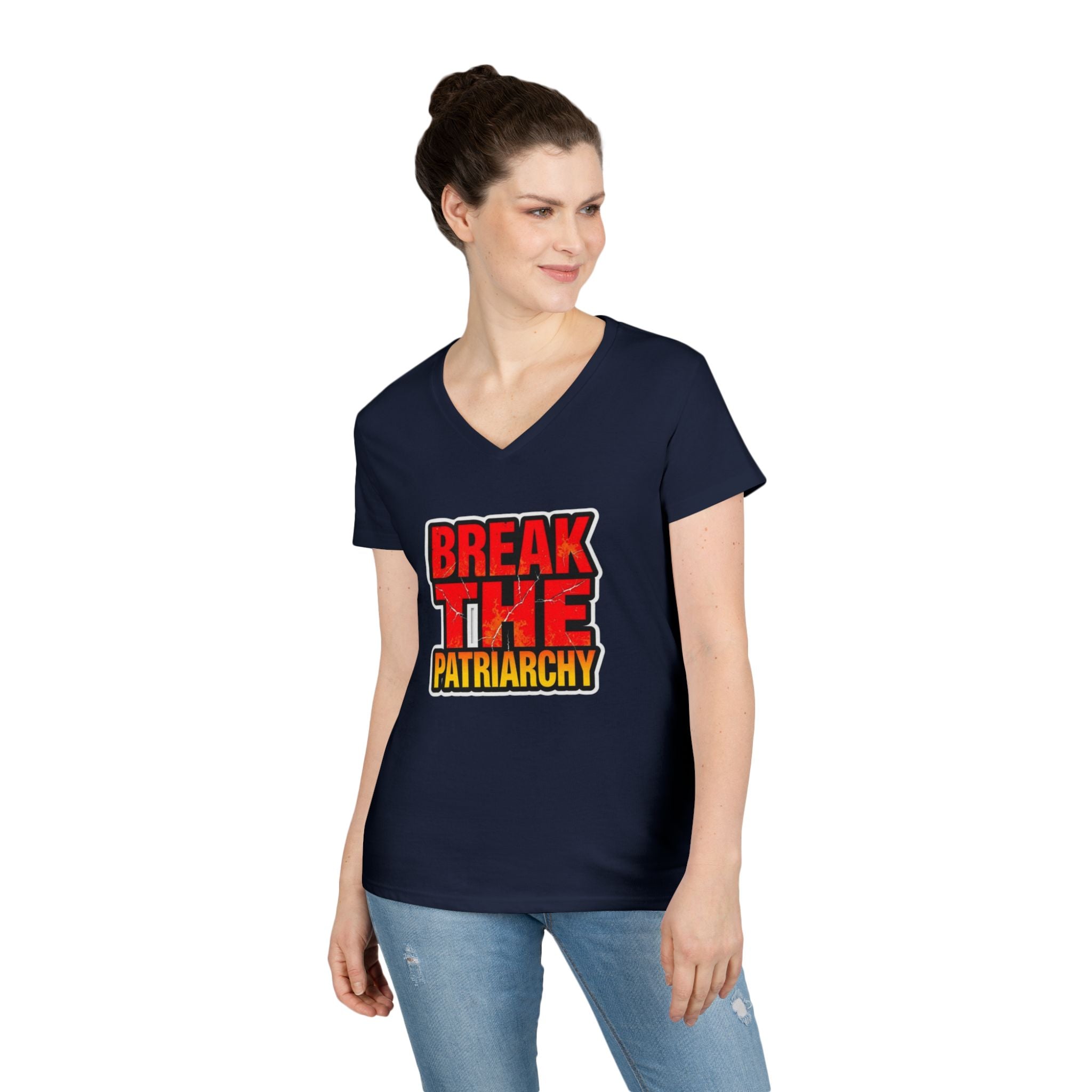 Women's Empowerment V-Neck T-Shirt - Break The Patriarchy