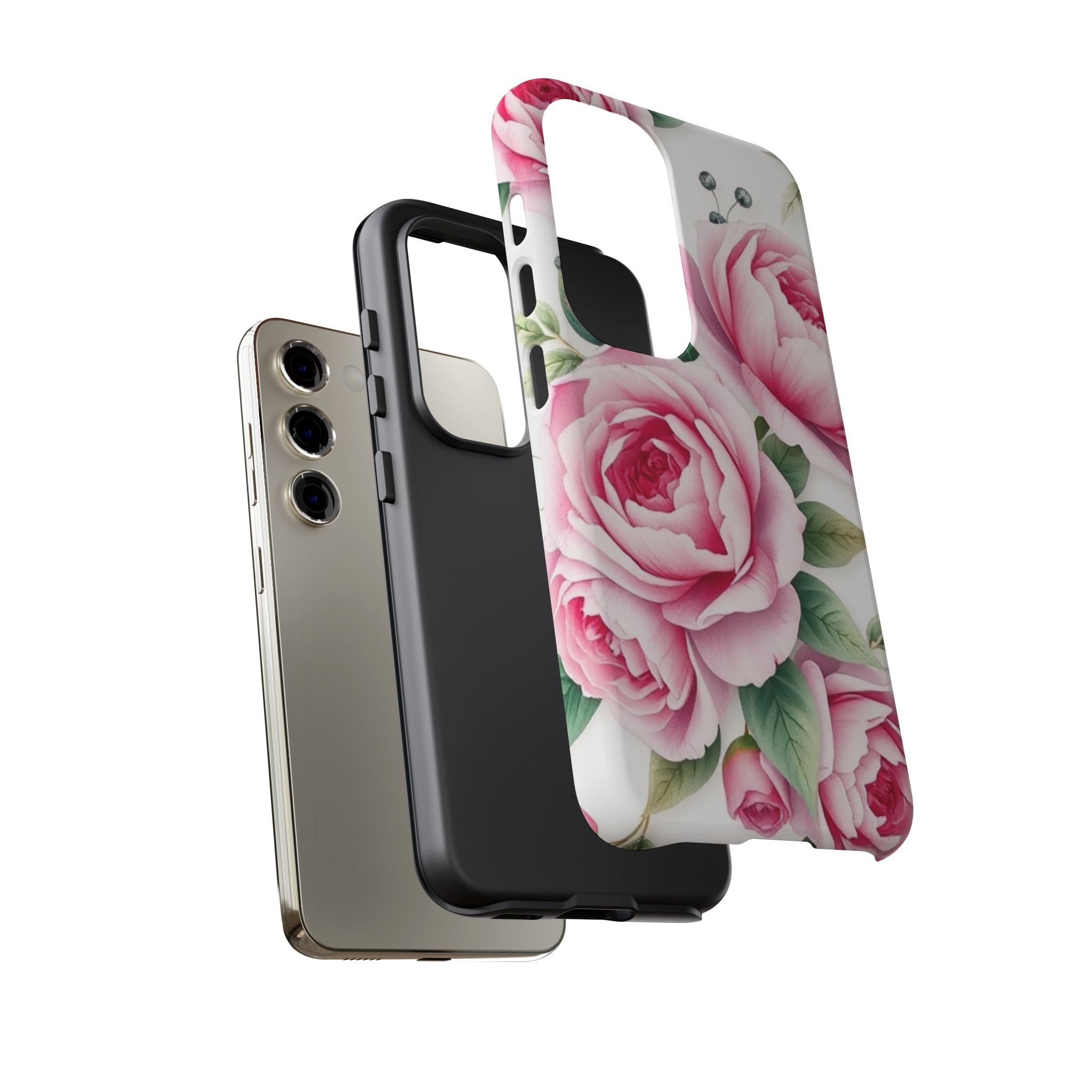 Android OR iPhone Compatible Cases - Pink Flower Design - Unique Tough Cases