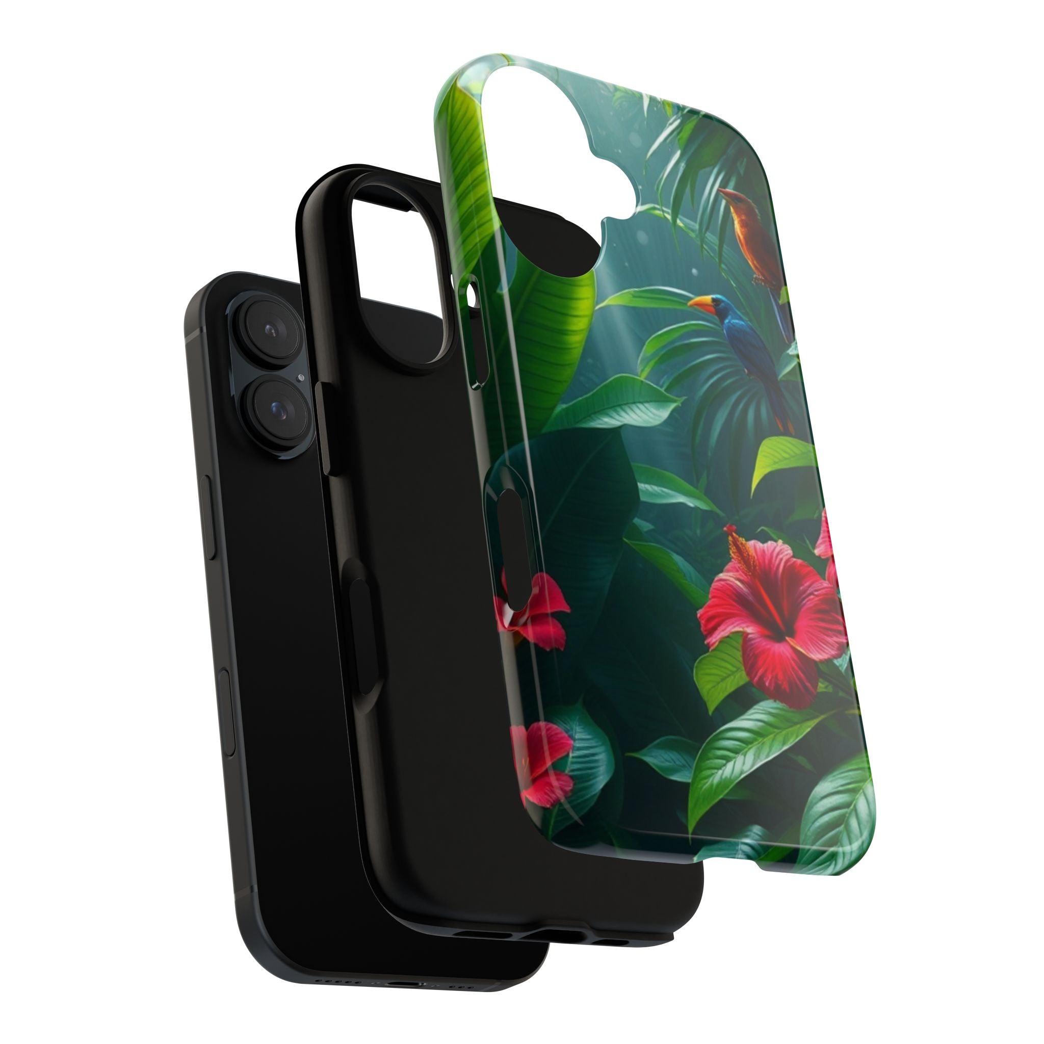 Android OR iPhone Compatible Cases - Tropical Flower & Bird Design - Unique Tough Cases