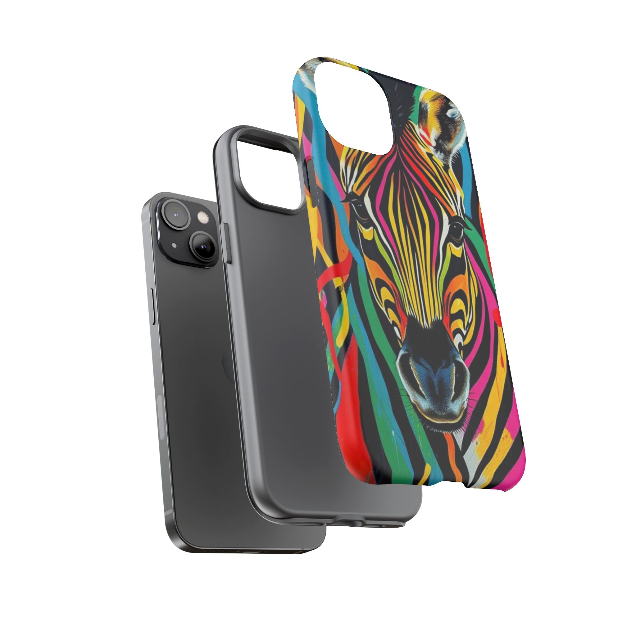 Android OR iPhone Compatible Cases - Rainbow Zebra Design - Unique Tough Cases
