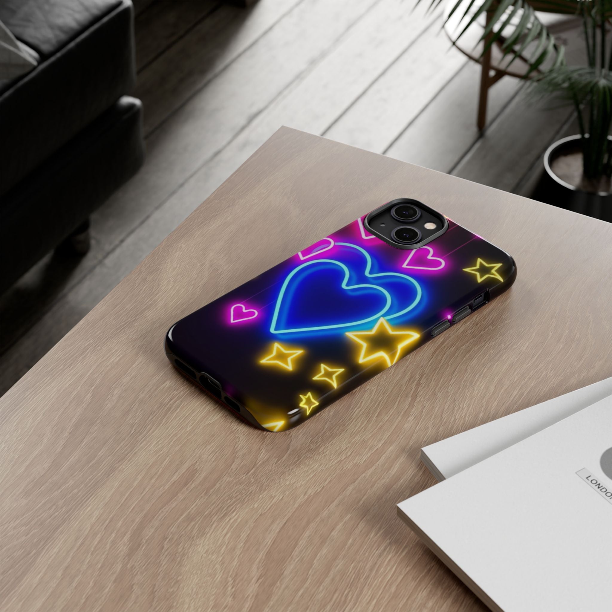 Android OR iPhone Compatible Cases - Neon Love Design - Unique Tough Cases