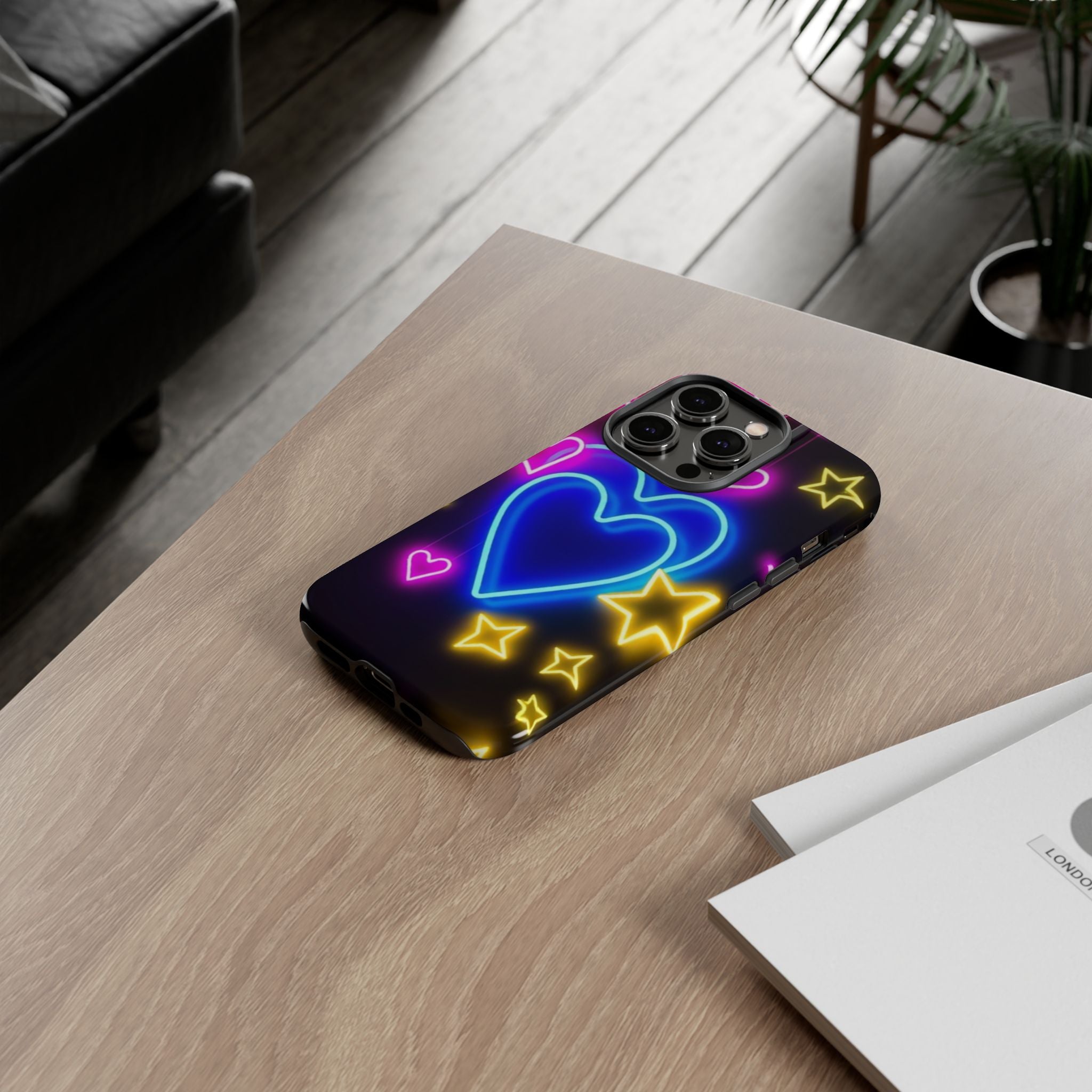 Android OR iPhone Compatible Cases - Neon Love Design - Unique Tough Cases