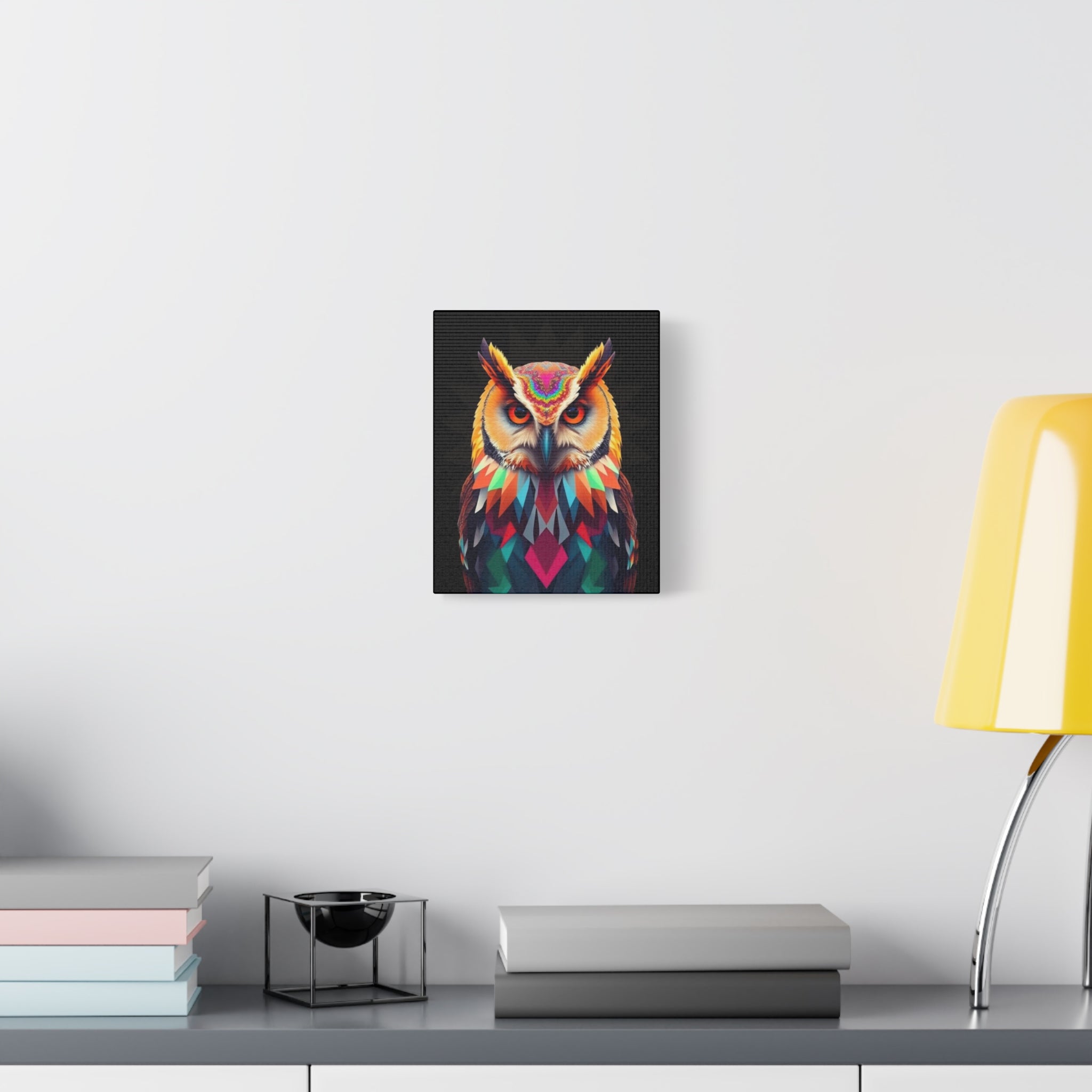 Colorful Owl Canvas Wall Art - 1.25" Stretched Matte