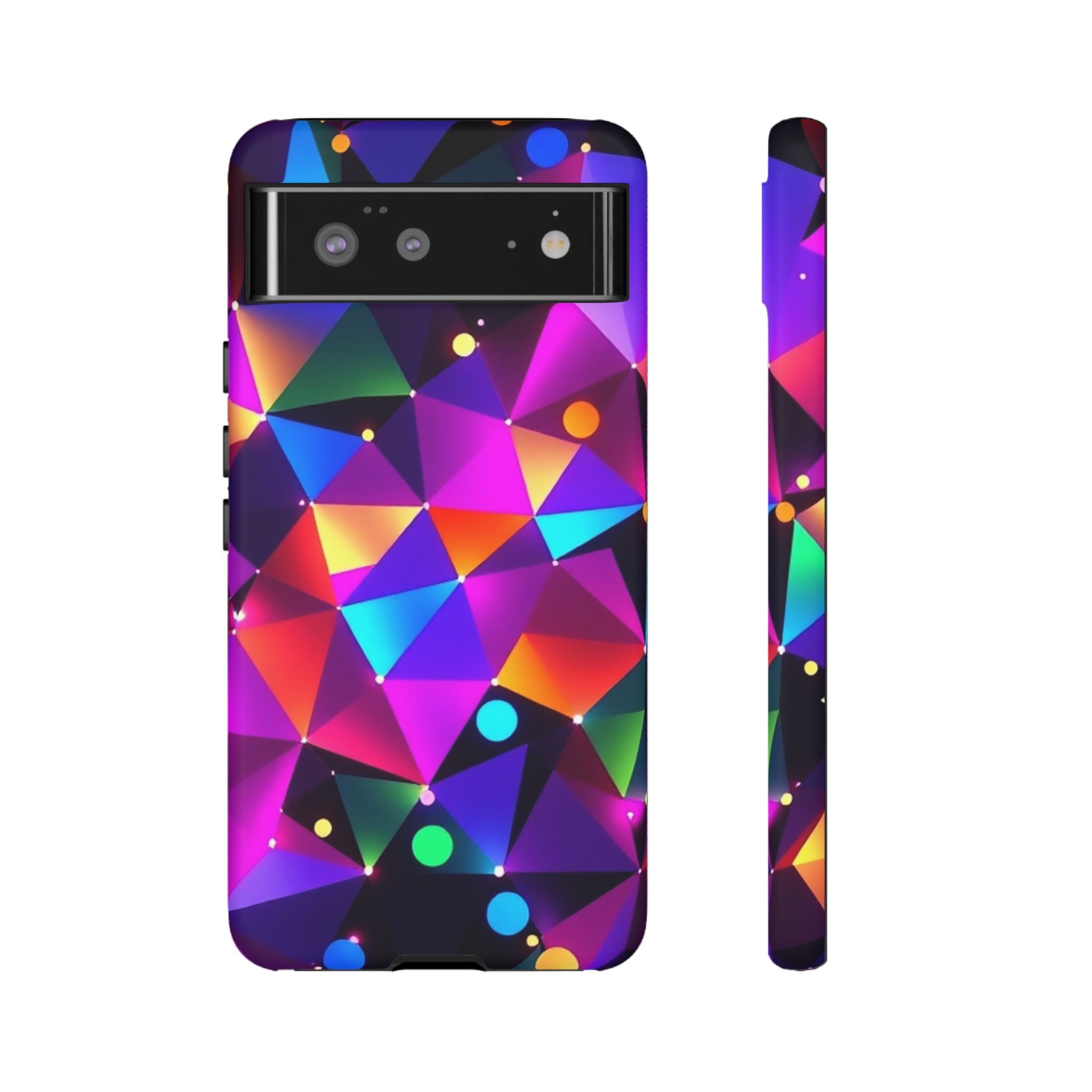 Android OR iPhone Compatible Cases - Colorful Angles Design - Unique Tough Cases