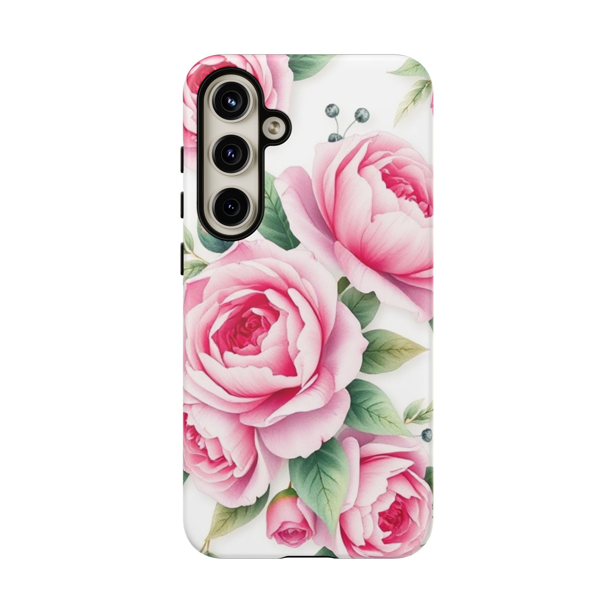 Android OR iPhone Compatible Cases - Pink Flower Design - Unique Tough Cases