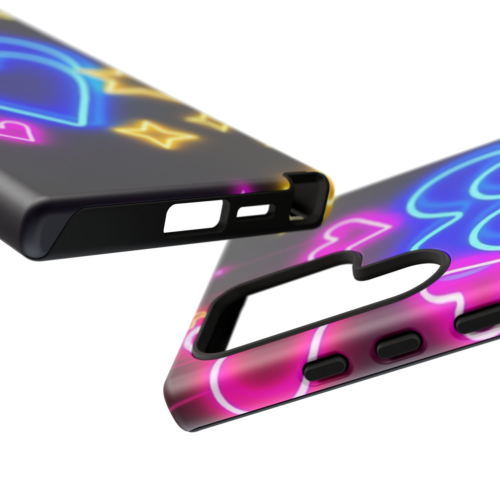 Android OR iPhone Compatible Cases - Neon Love Design - Unique Tough Cases