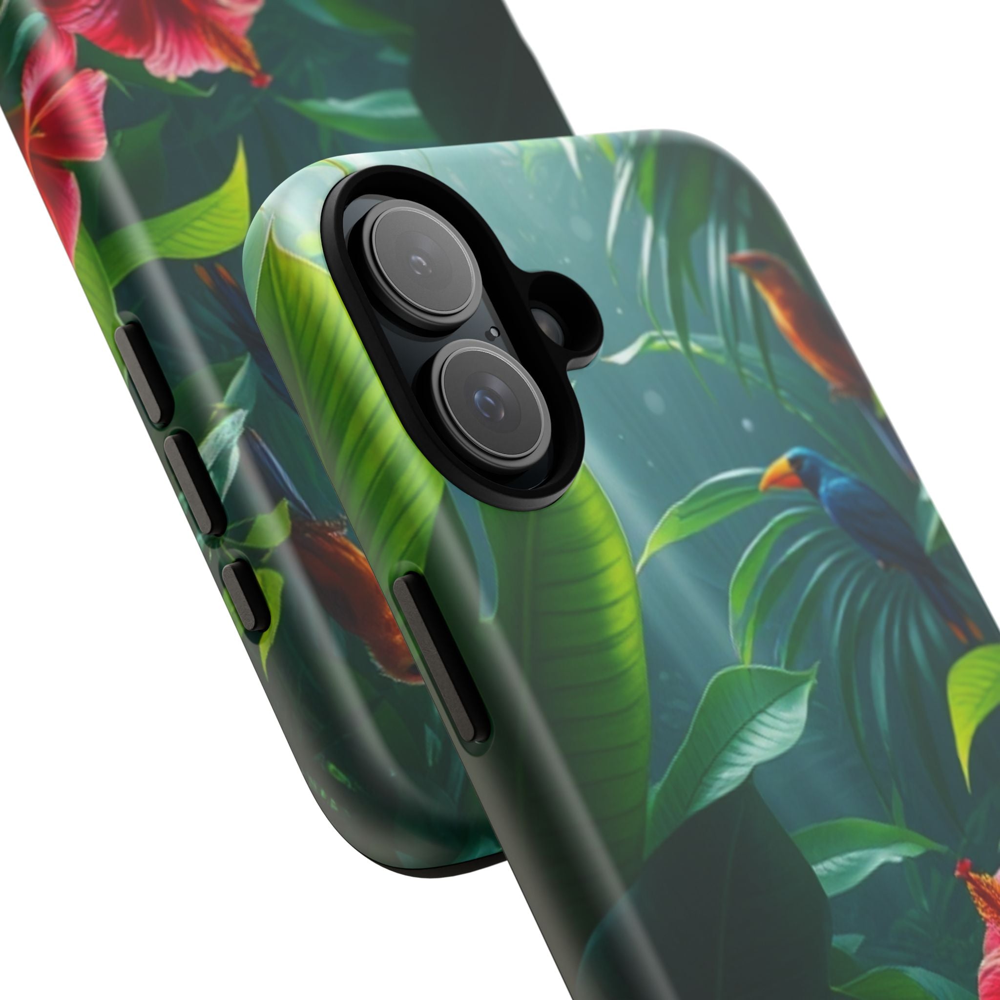 Android OR iPhone Compatible Cases - Tropical Flower & Bird Design - Unique Tough Cases