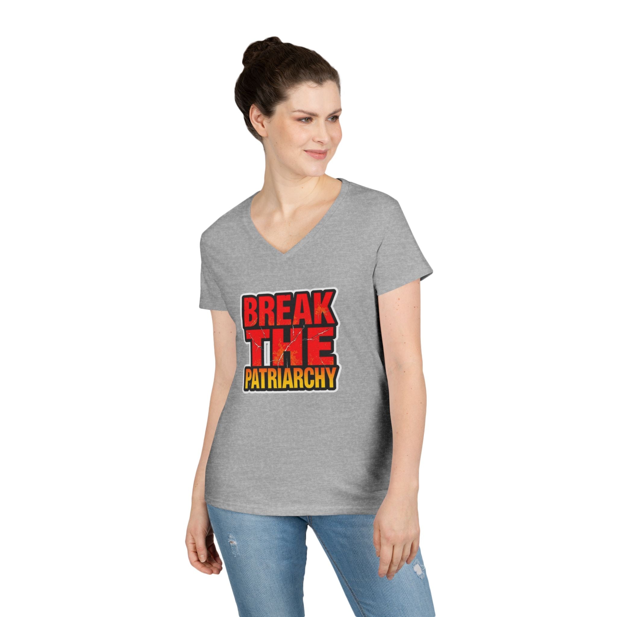 Women's Empowerment V-Neck T-Shirt - Break The Patriarchy