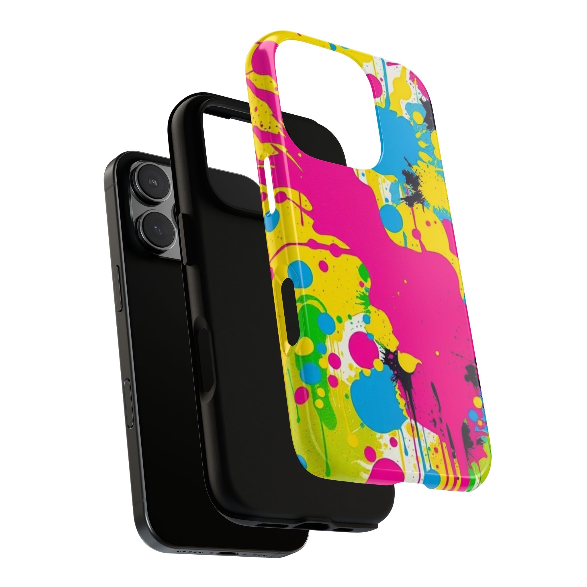 Android OR iPhone Compatible Cases - Crazy Retro Color Splash Design - Unique Tough Cases