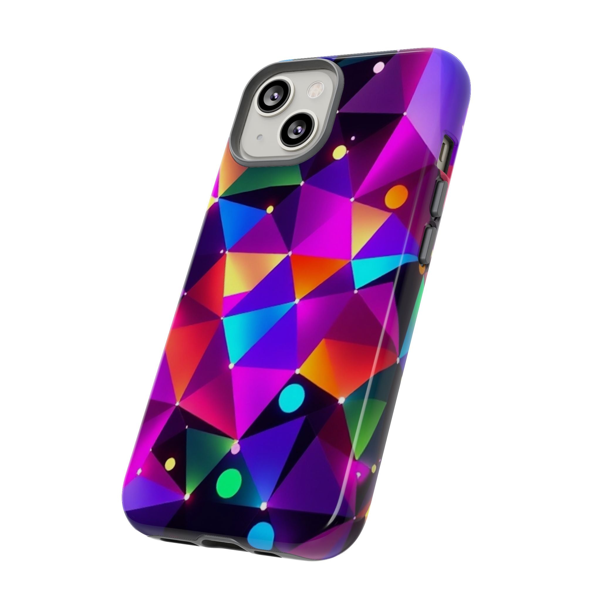 Android OR iPhone Compatible Cases - Colorful Angles Design - Unique Tough Cases