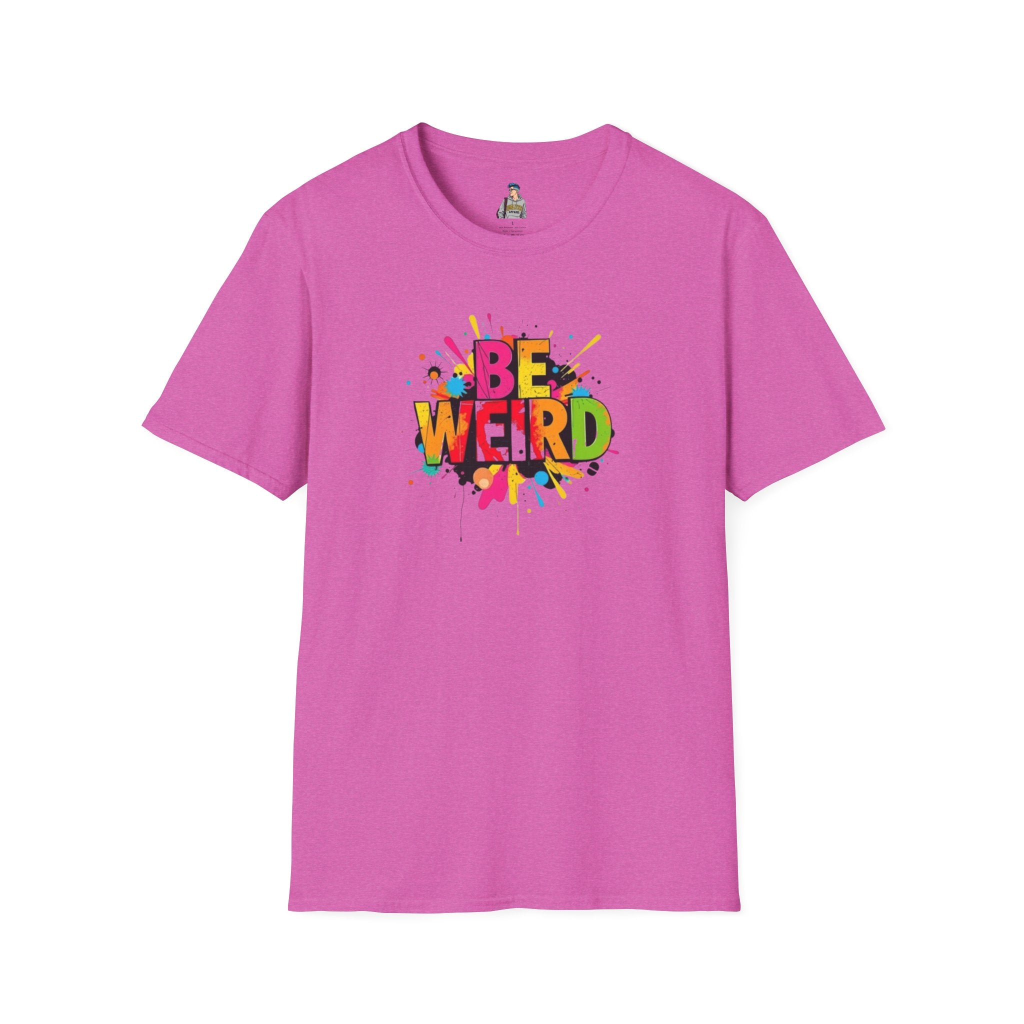 Be Weird Unisex Softstyle T-Shirt - Fun and Colorful Graphic Tee for Self-Expression