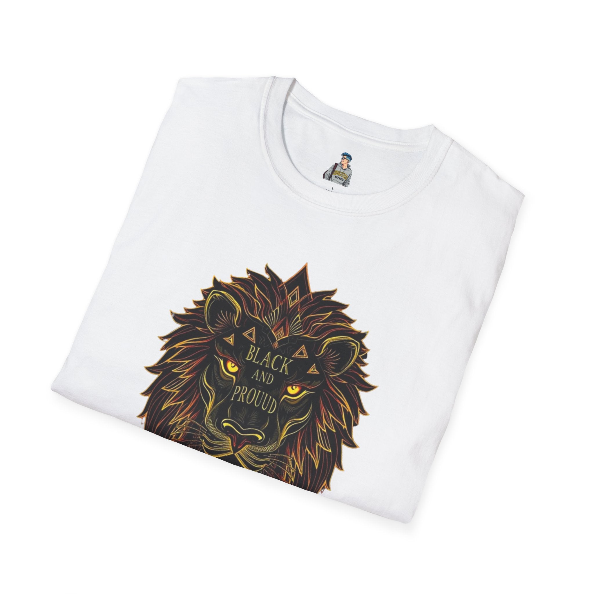 Black & Proud Lion Softstyle T-Shirt - Unisex Graphic Tee